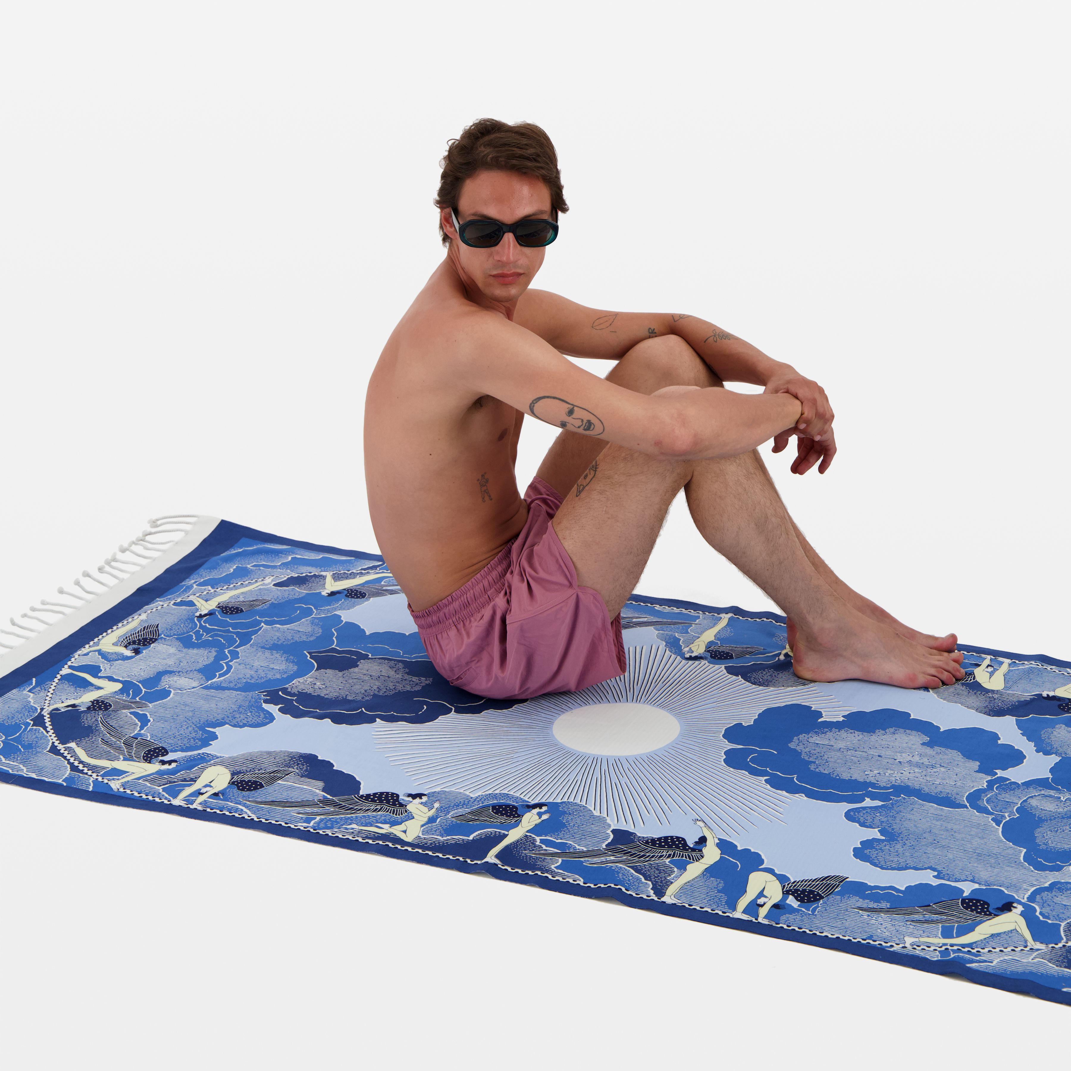 Telo Fouta 100 - Yoga - Blu