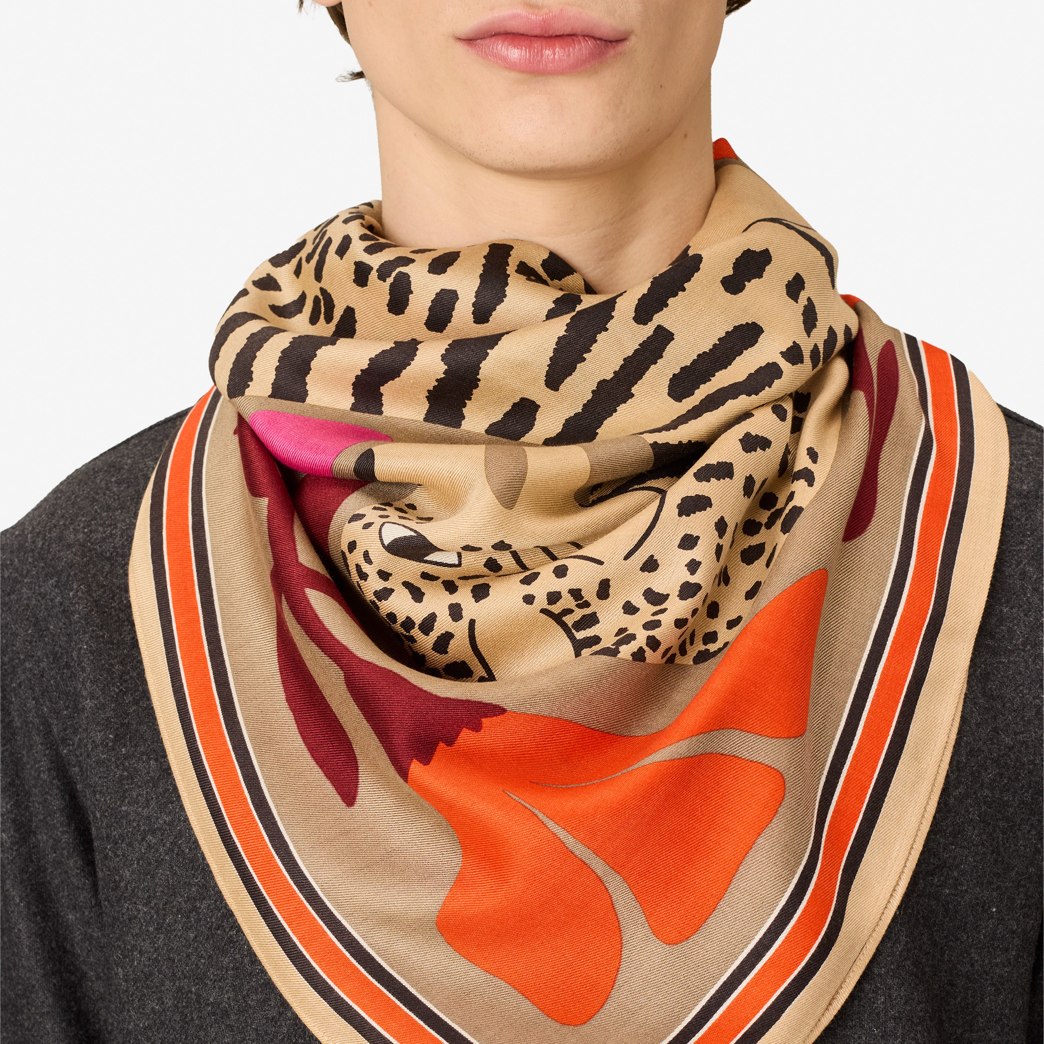 Quadratisches Tuch 100 - Panteo - Beige