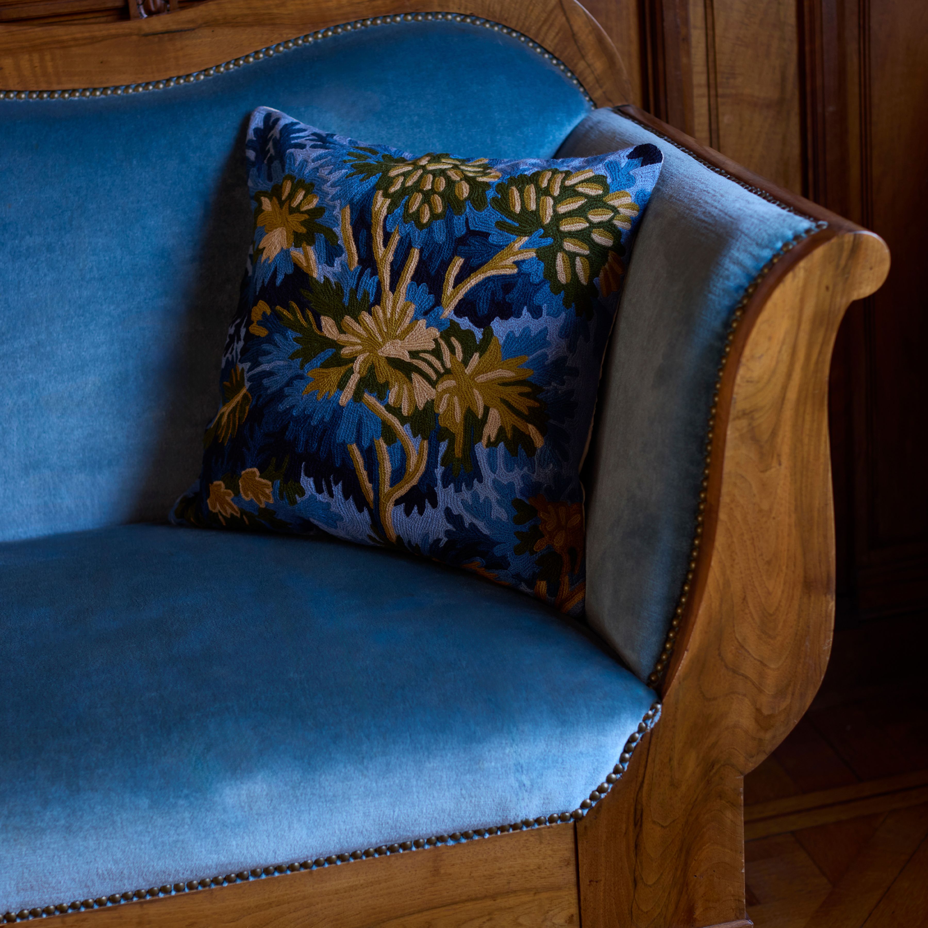Cushion Cover 45 - Fontainebleau - Duck Blue