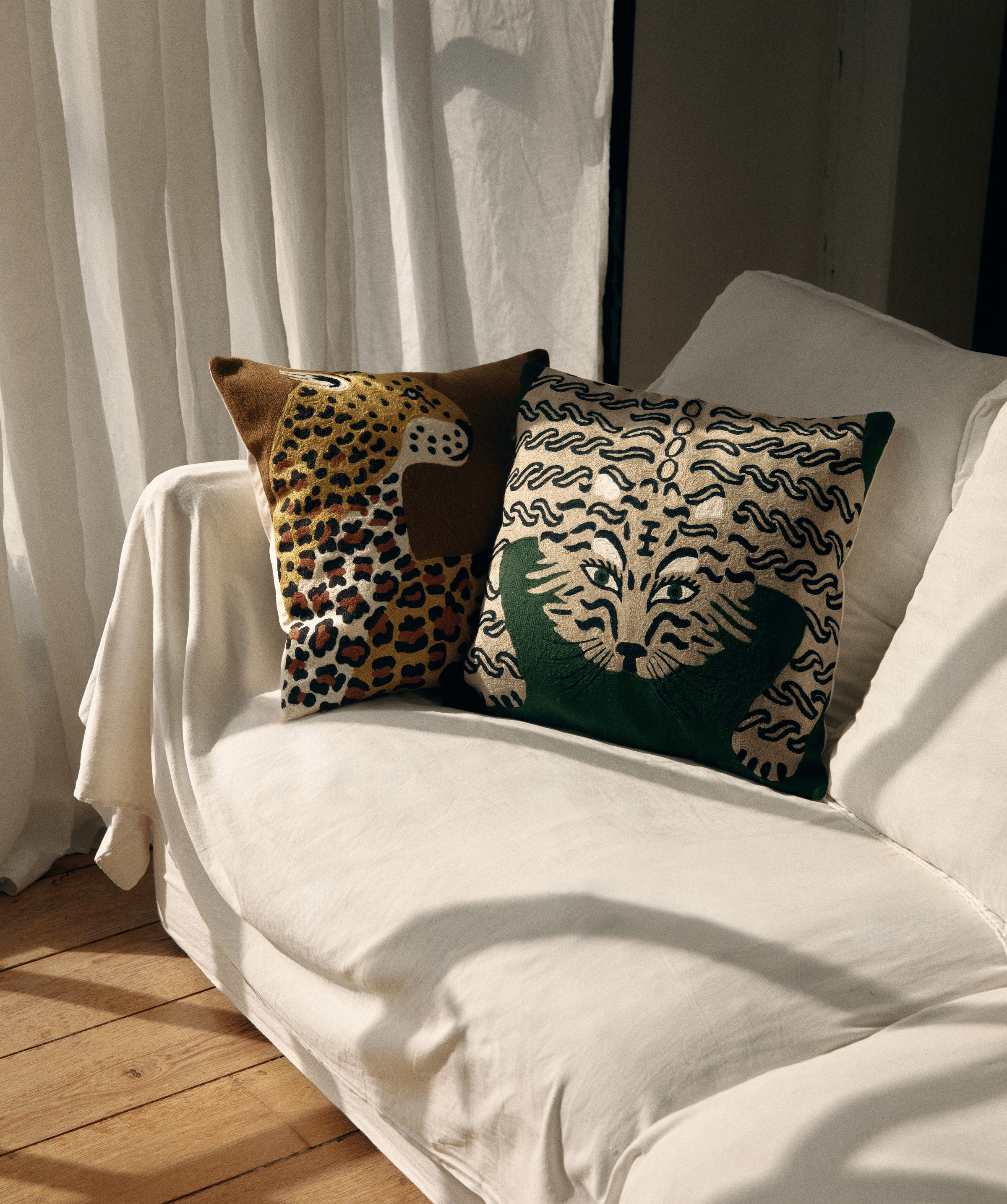 Funda para cojín - Leopard - Azáfran / Funda para cojín - Rocko - Verde