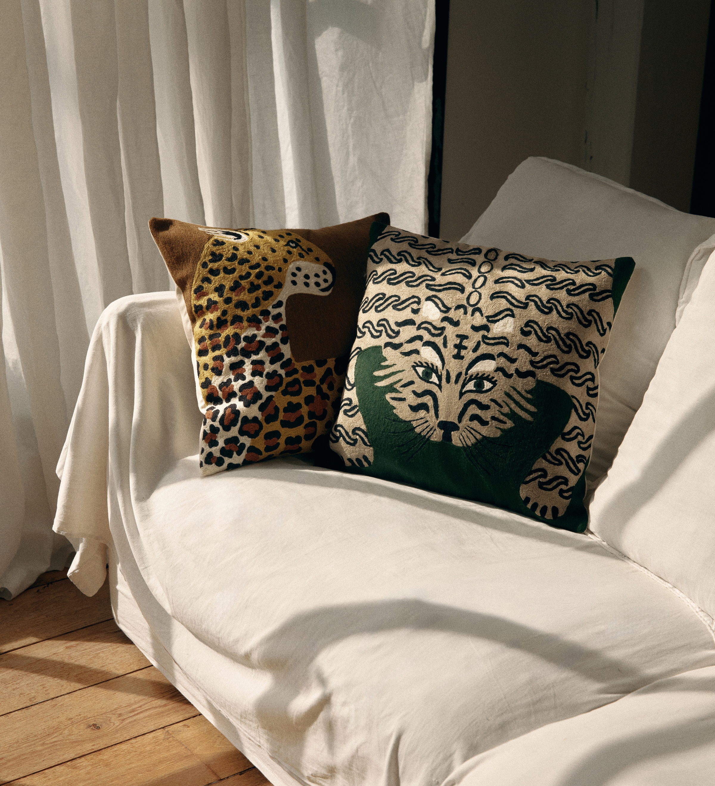 Housse de coussin - Leopard - Safran / Housse de coussin - Rocko - Vert