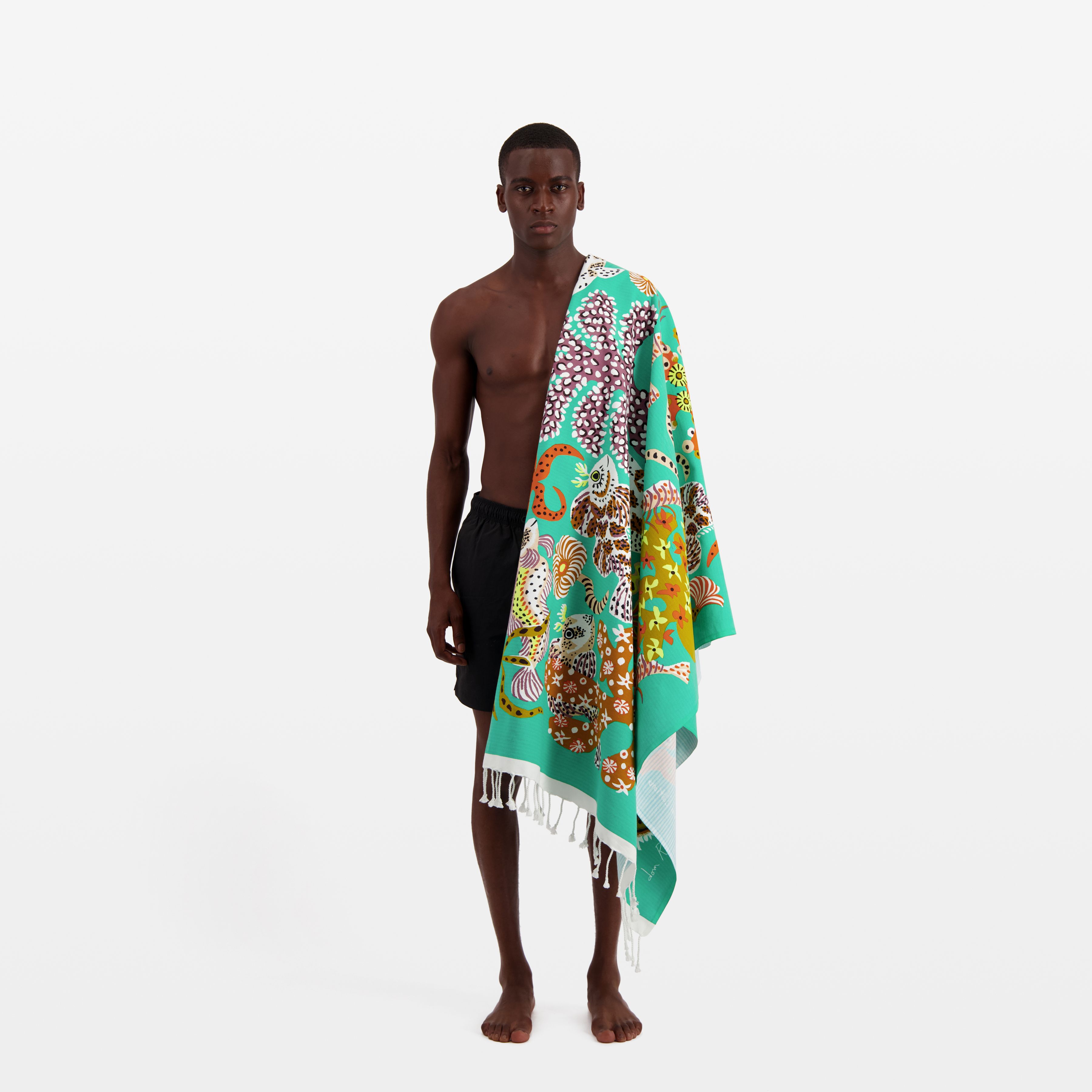 Fouta Towel 100 - Jardin de sirènes / Dom Robert - Turquoise Blue