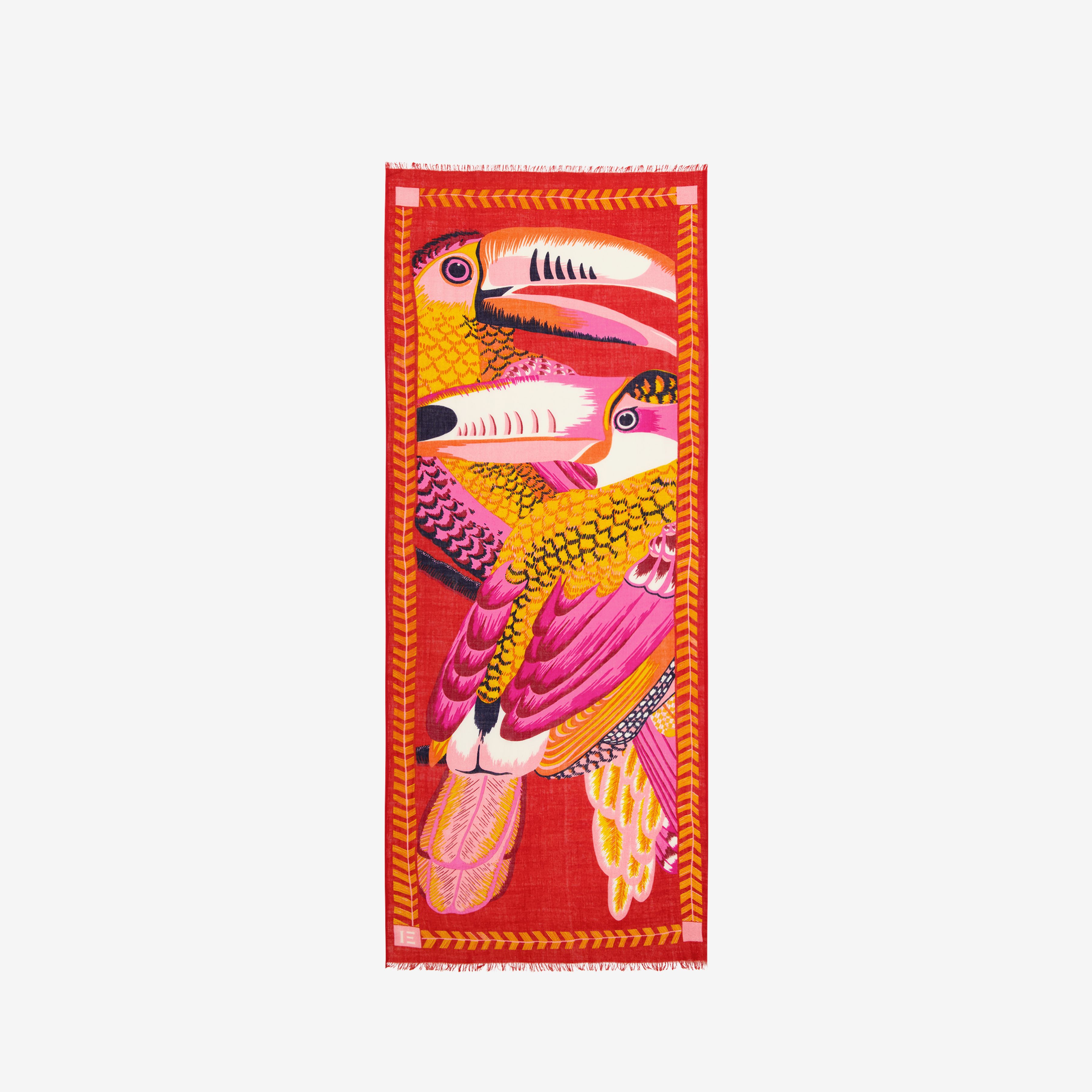 Scarf 70 - Toucan - Red