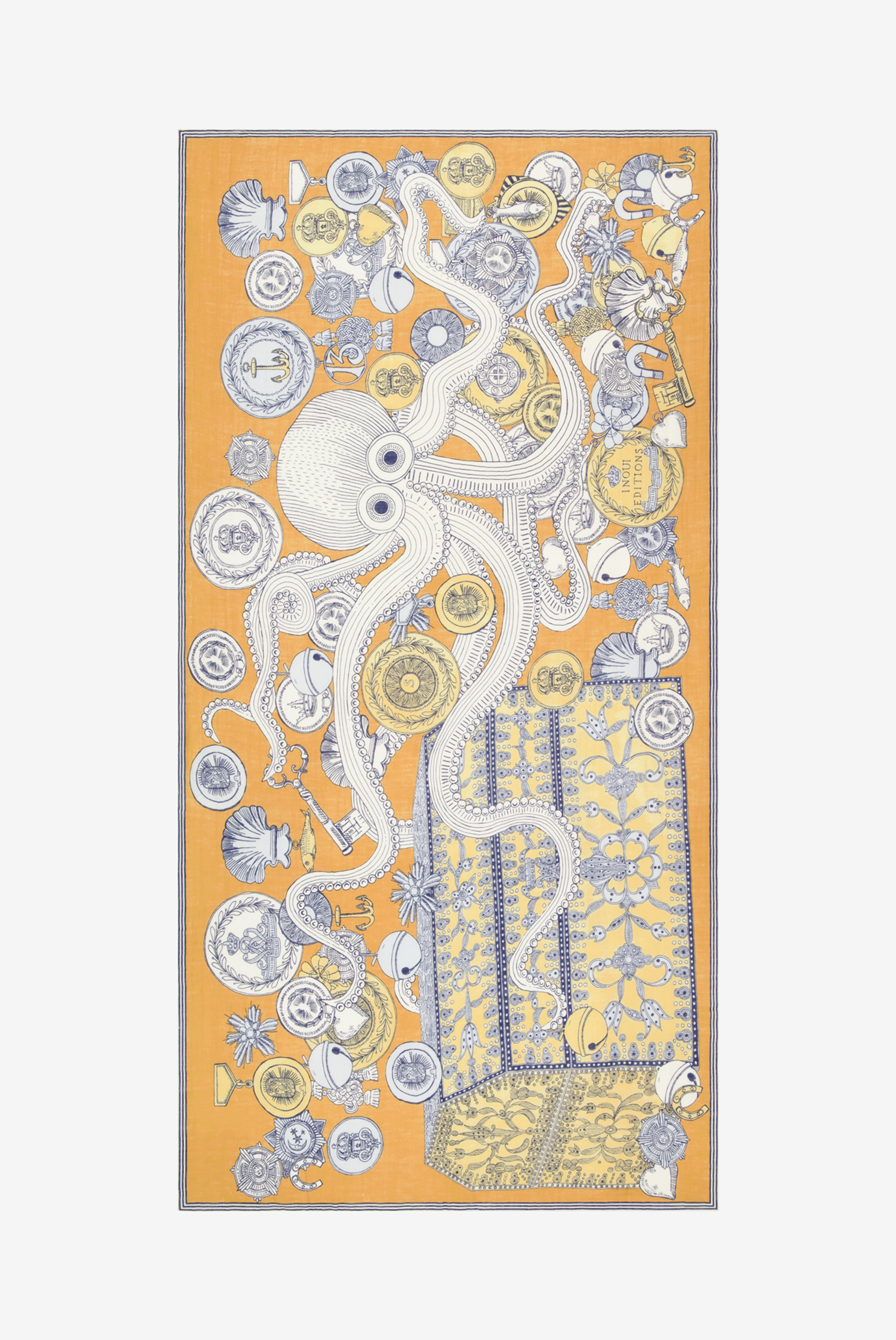 Scarf 100 - Octopus - Golden Brown