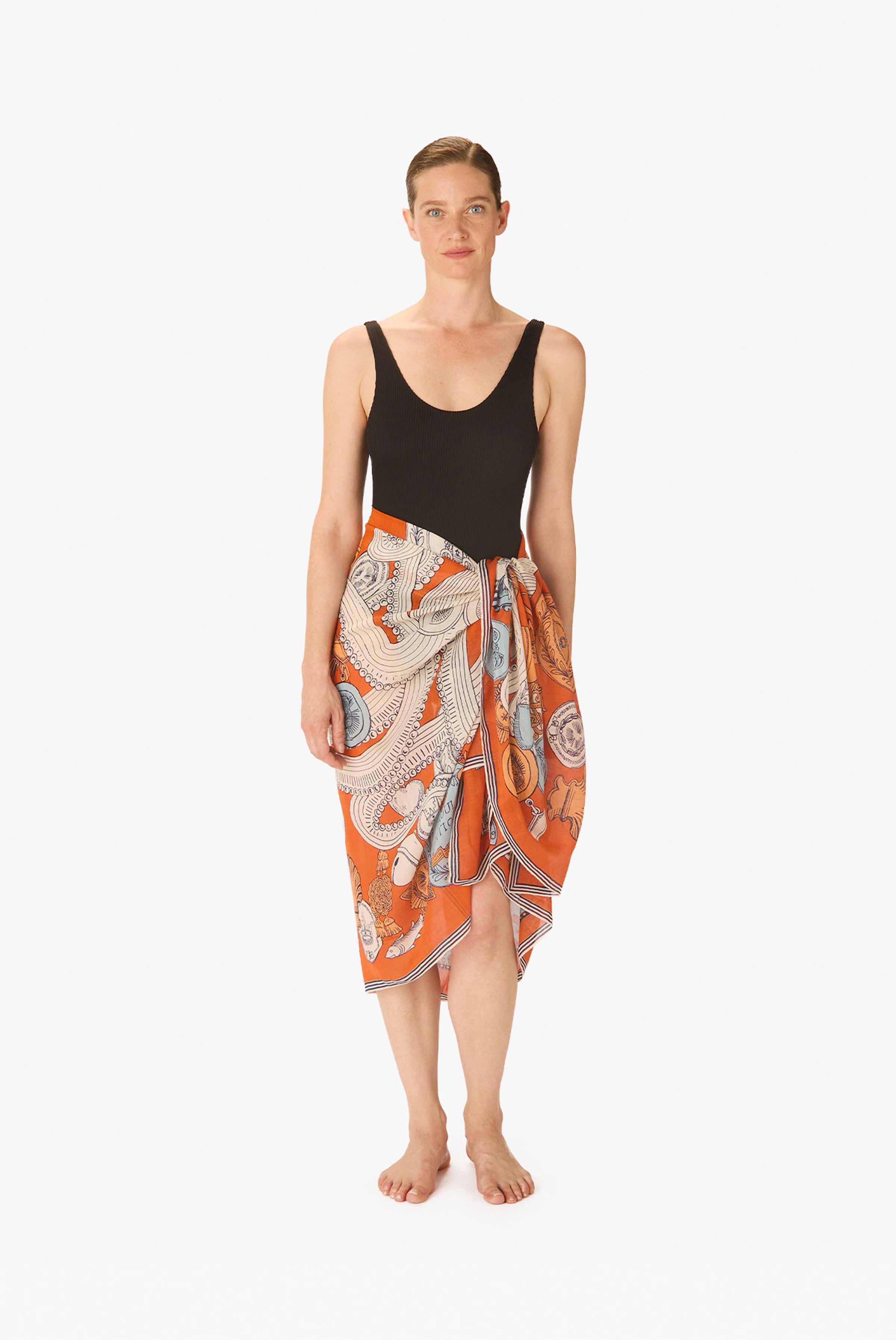 Scarf 100 - Octopus - Orange