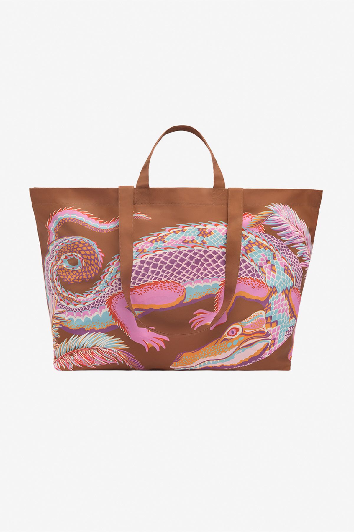 Maxi Shopper Tasche - Croco - Karamell