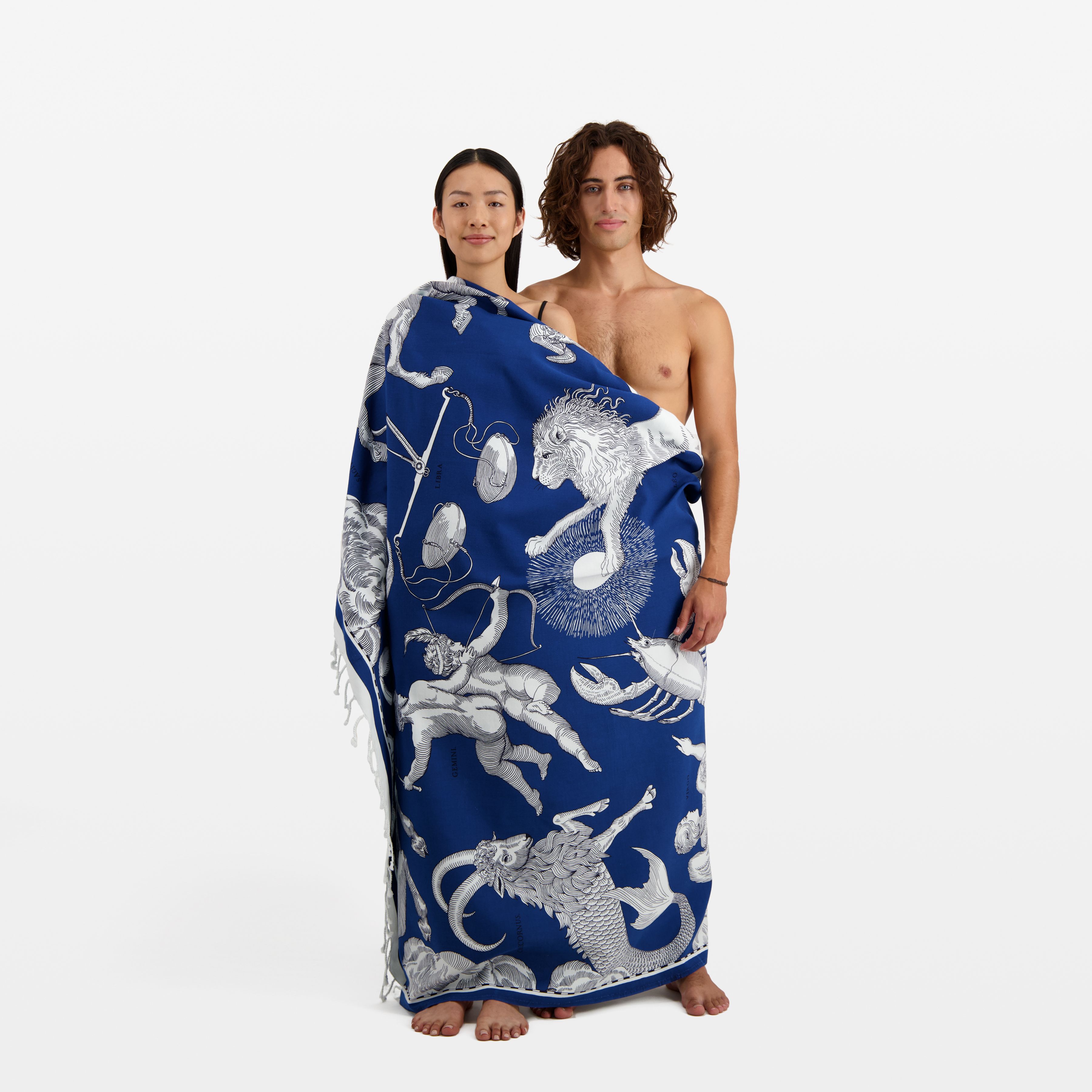 Fouta Towel 190 - Astrologie - Blue
