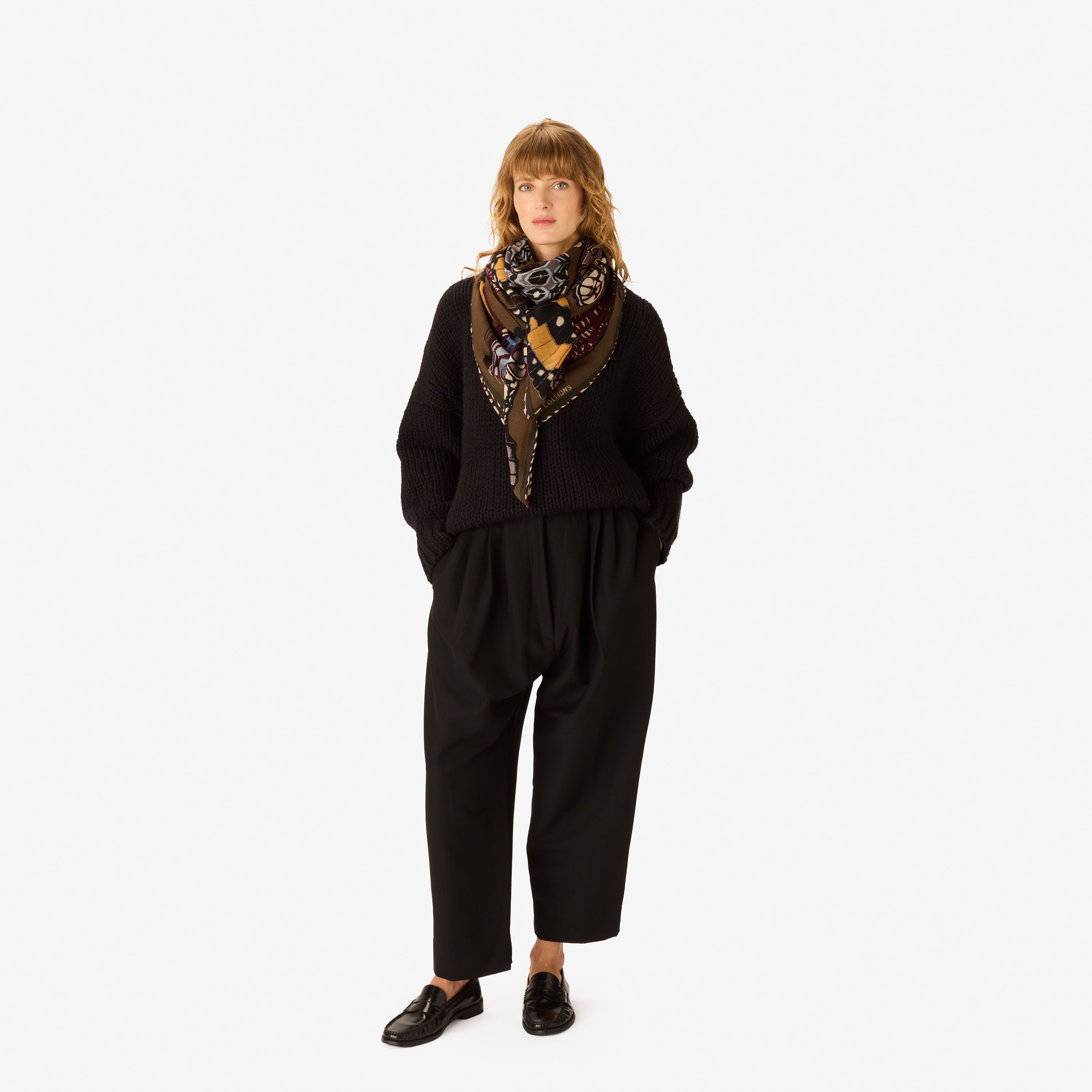 Square 130 - Papillons - Khaki