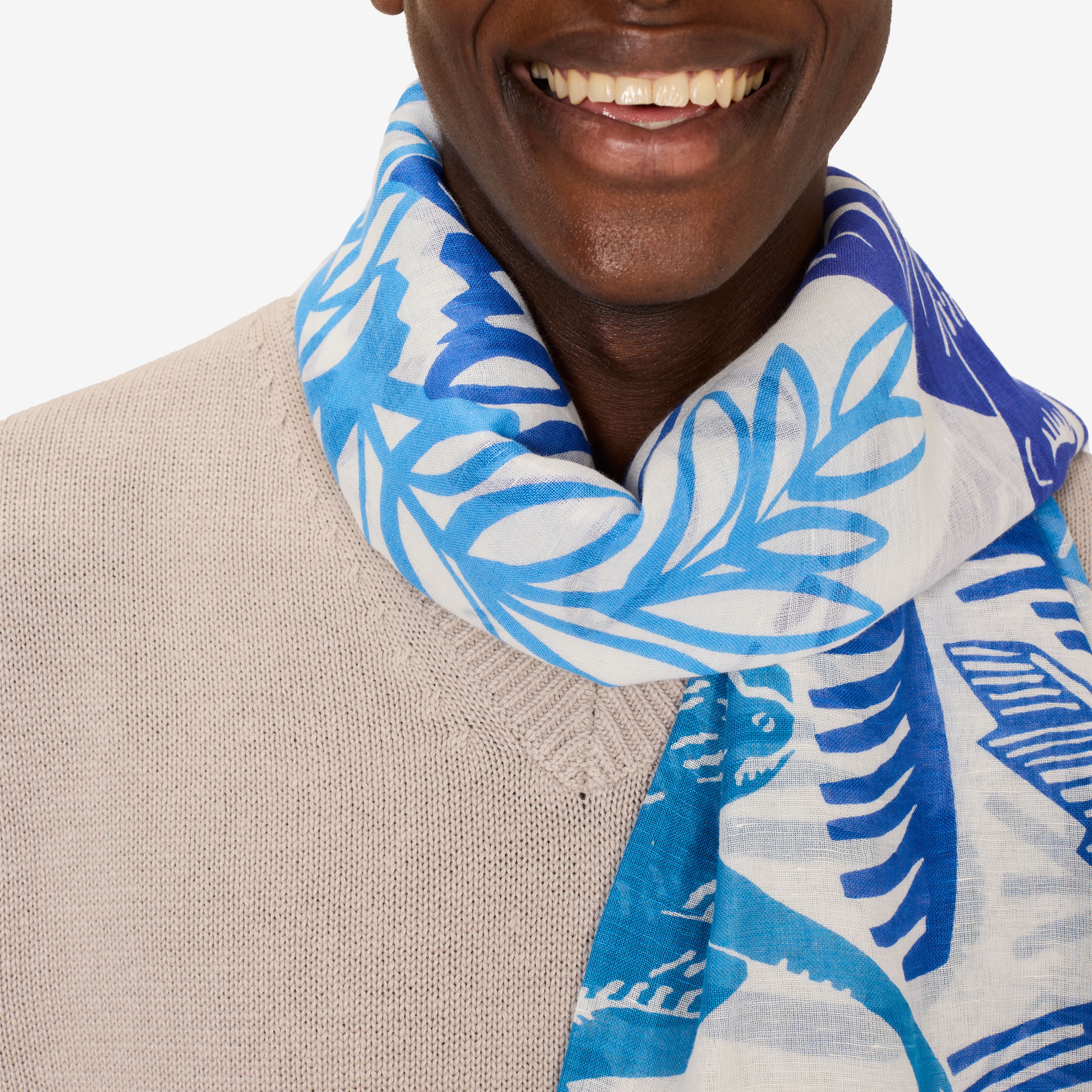 Scarf 100 - Jungle - Blue