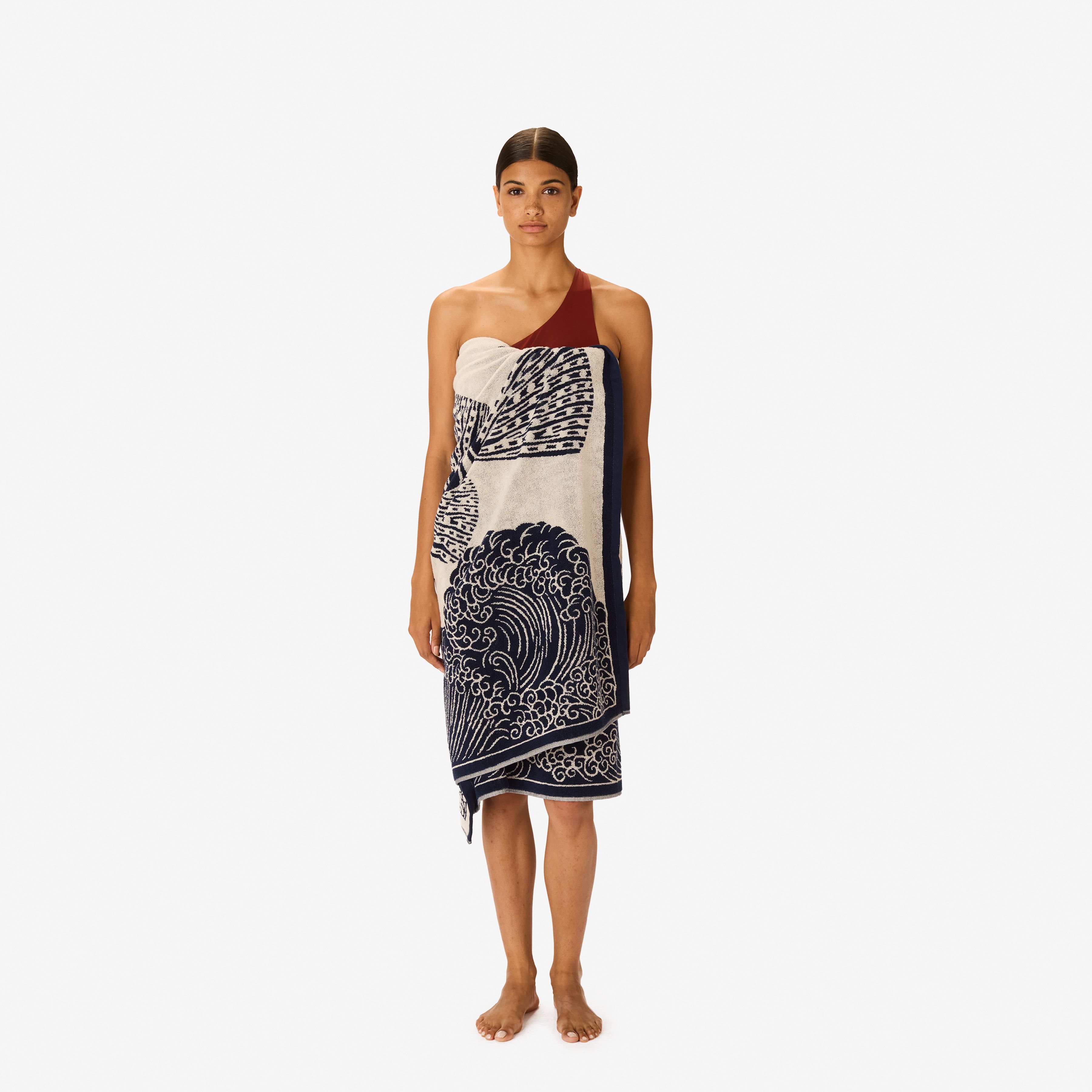 Serviette De Plage 100 - Poseidon - Bleu Marine