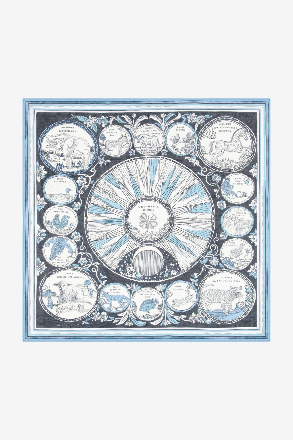 Pañuelo 70 Algodón - Chance Inoui - Azul Marino
