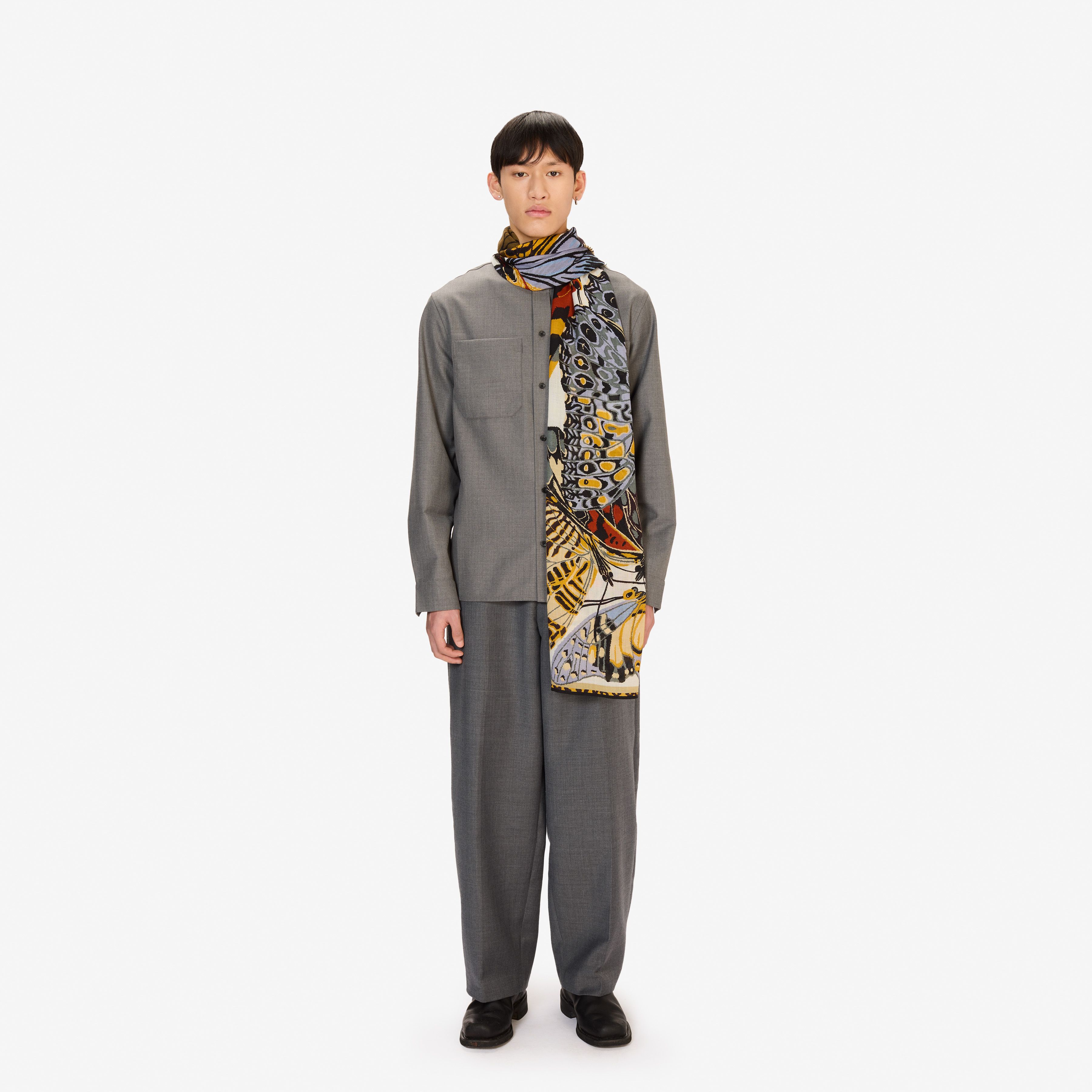 Scarf 70 - Papillons - White