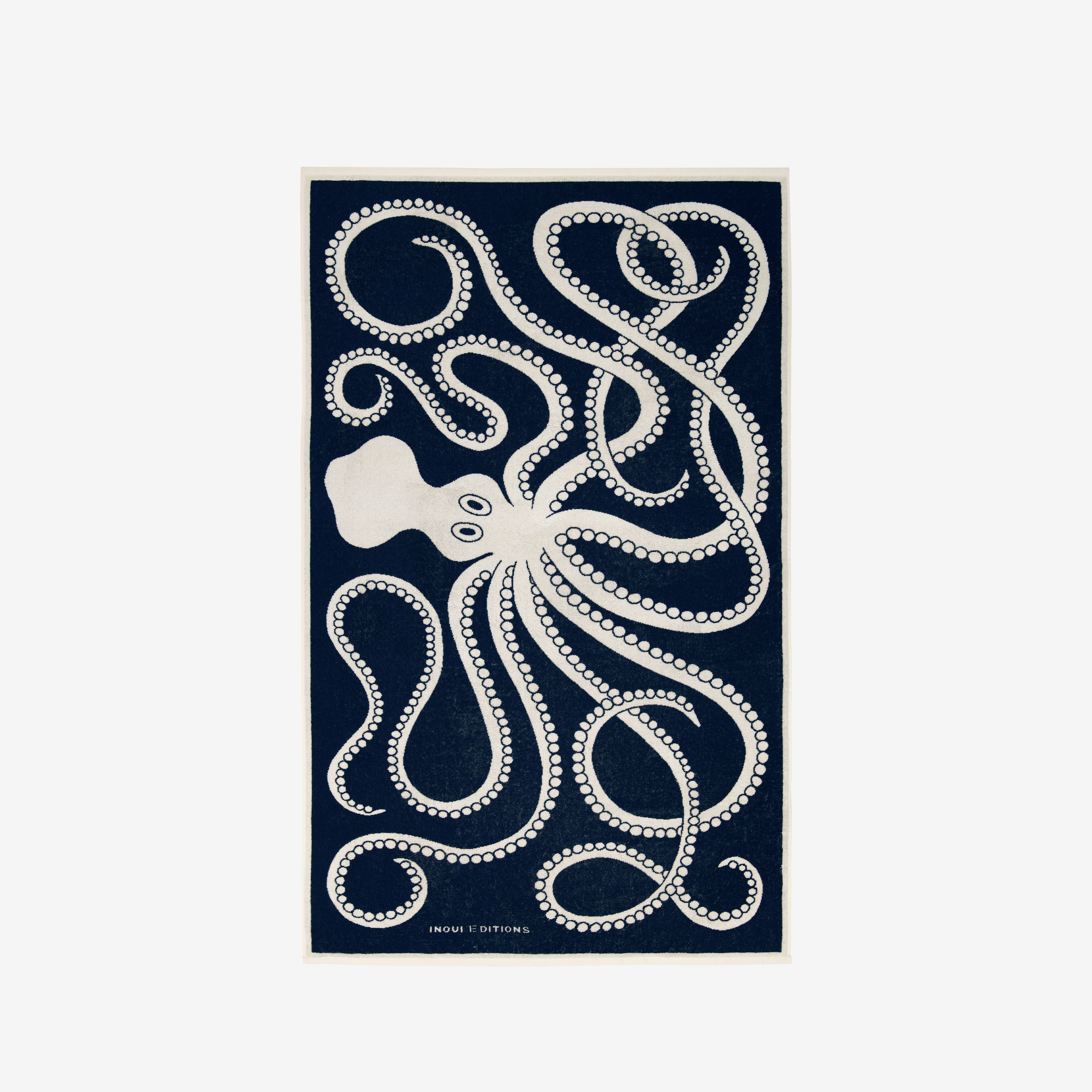 Serviette De Plage - Octopus - Bleu Nuit