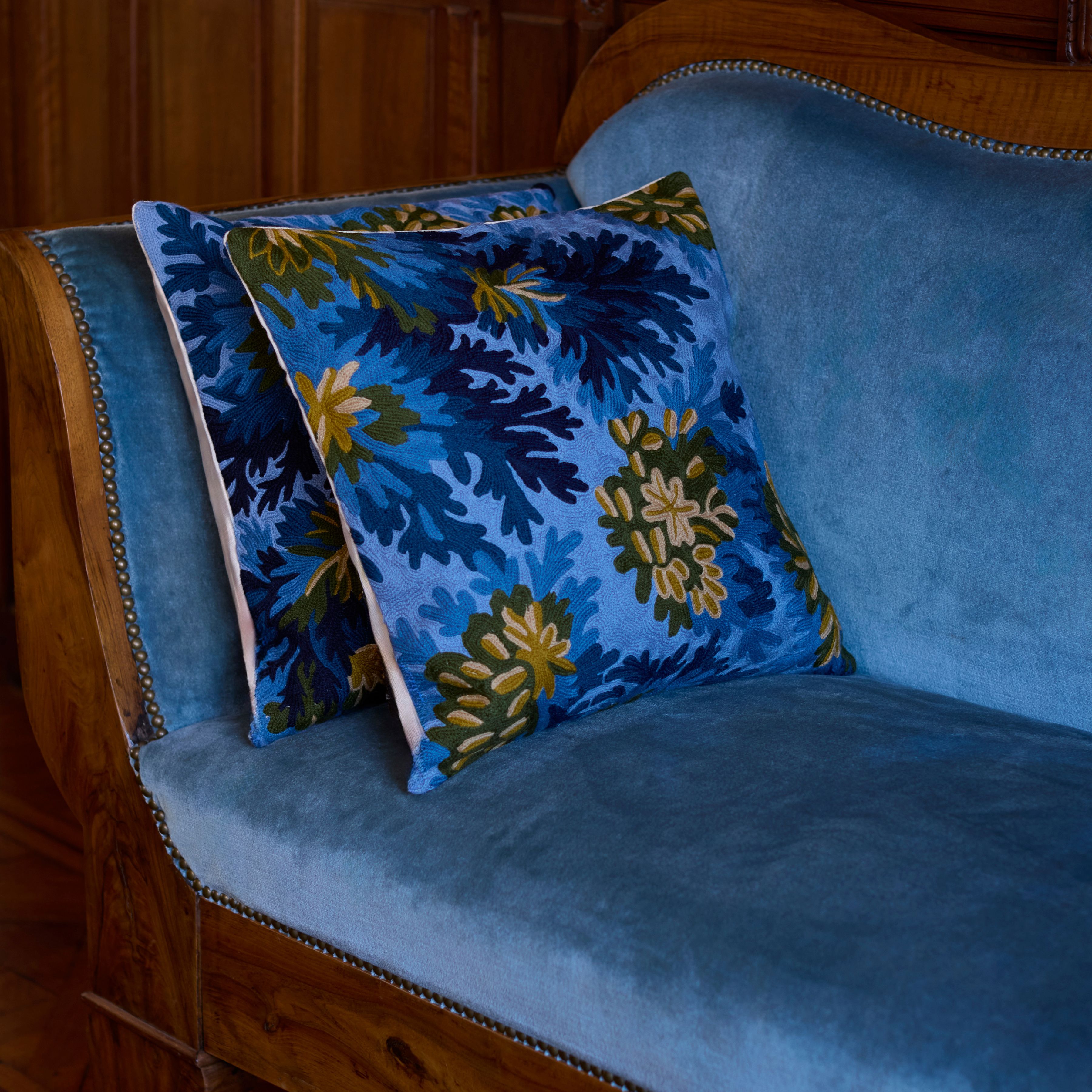Cushion Cover 45 - Fontainebleau - Duck Blue
