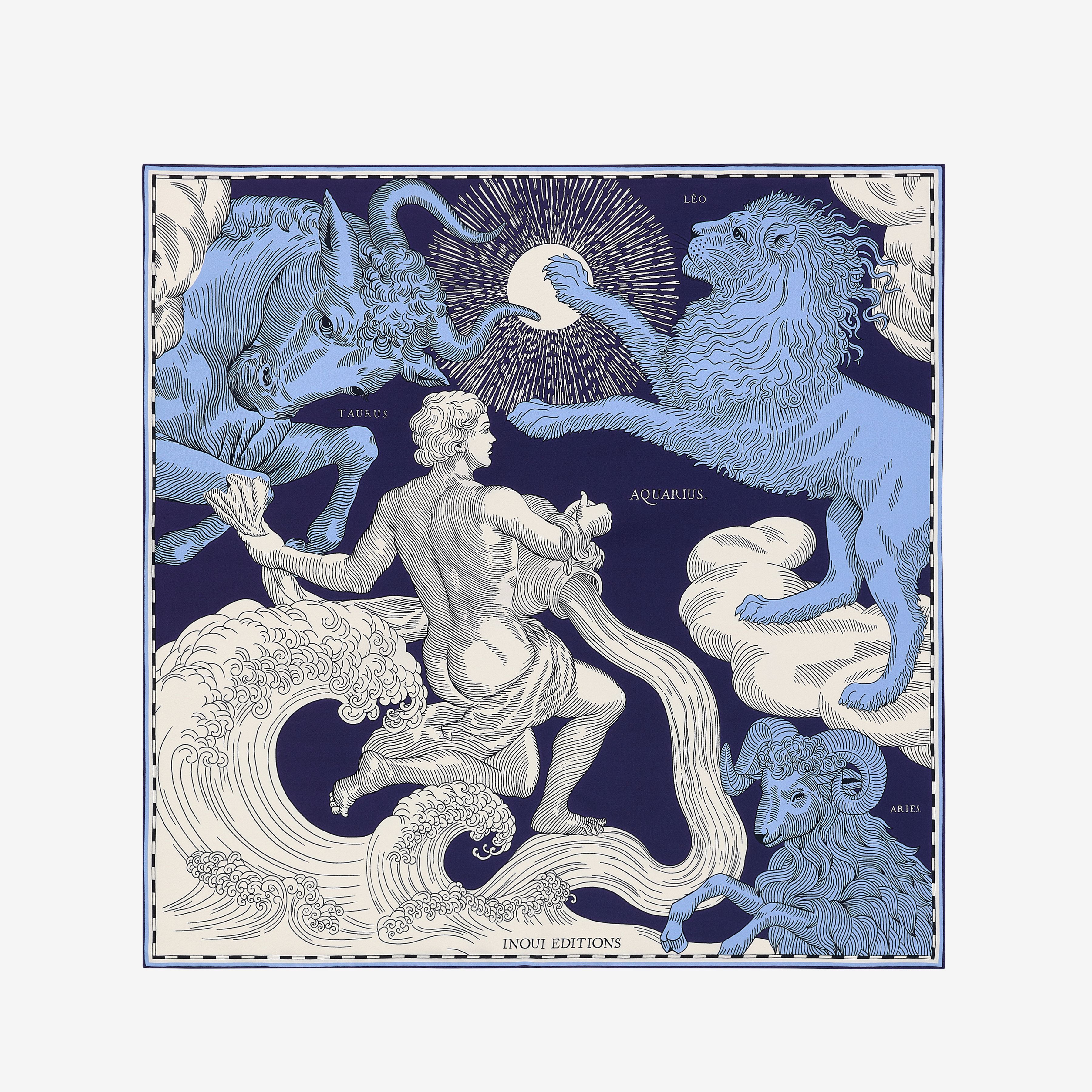 Pañuelo 65 - Astro Aquarius - Azul