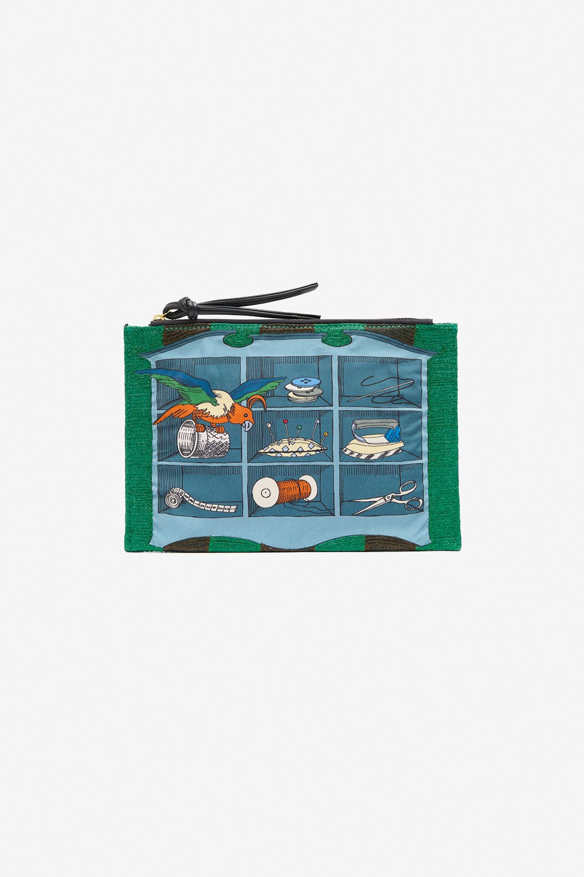 Embroidered Pouch - Le Couturier - Emerald