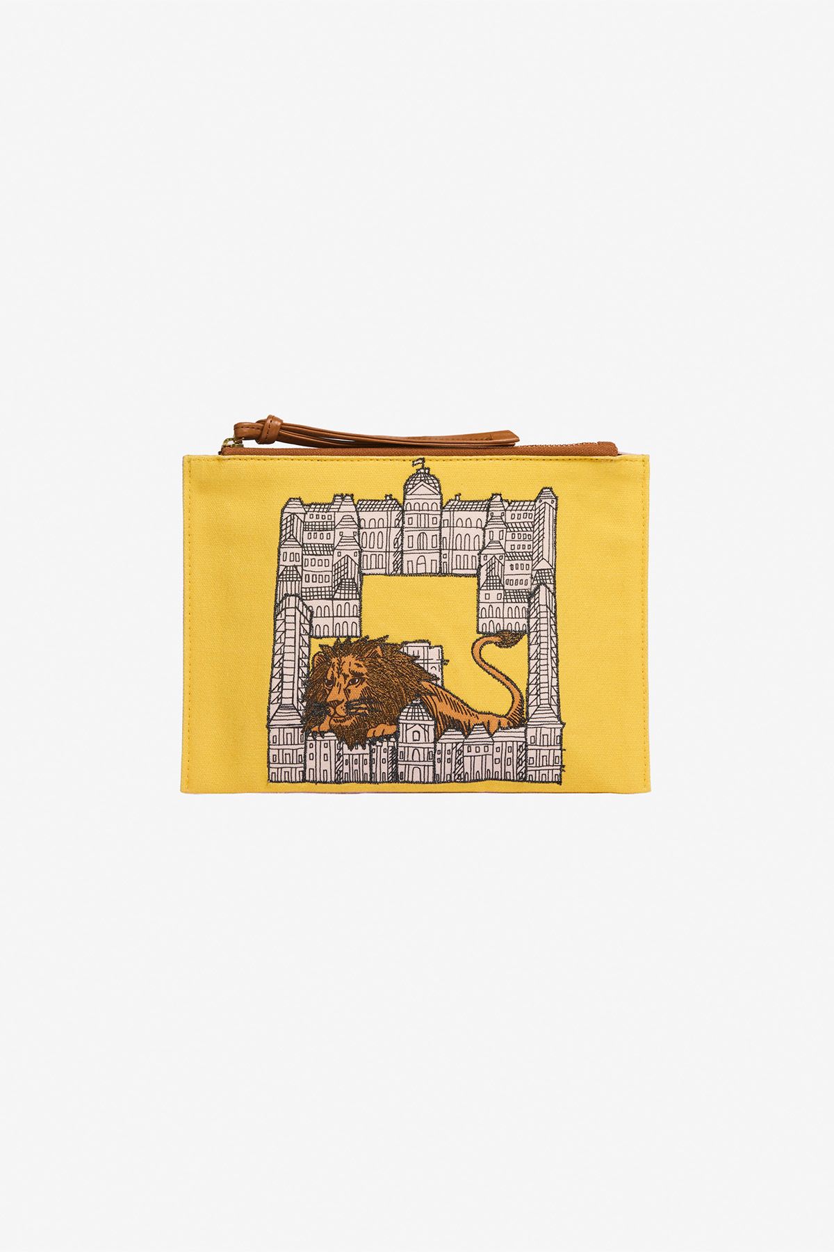 Bestickter Beutel - Lion - Gelb