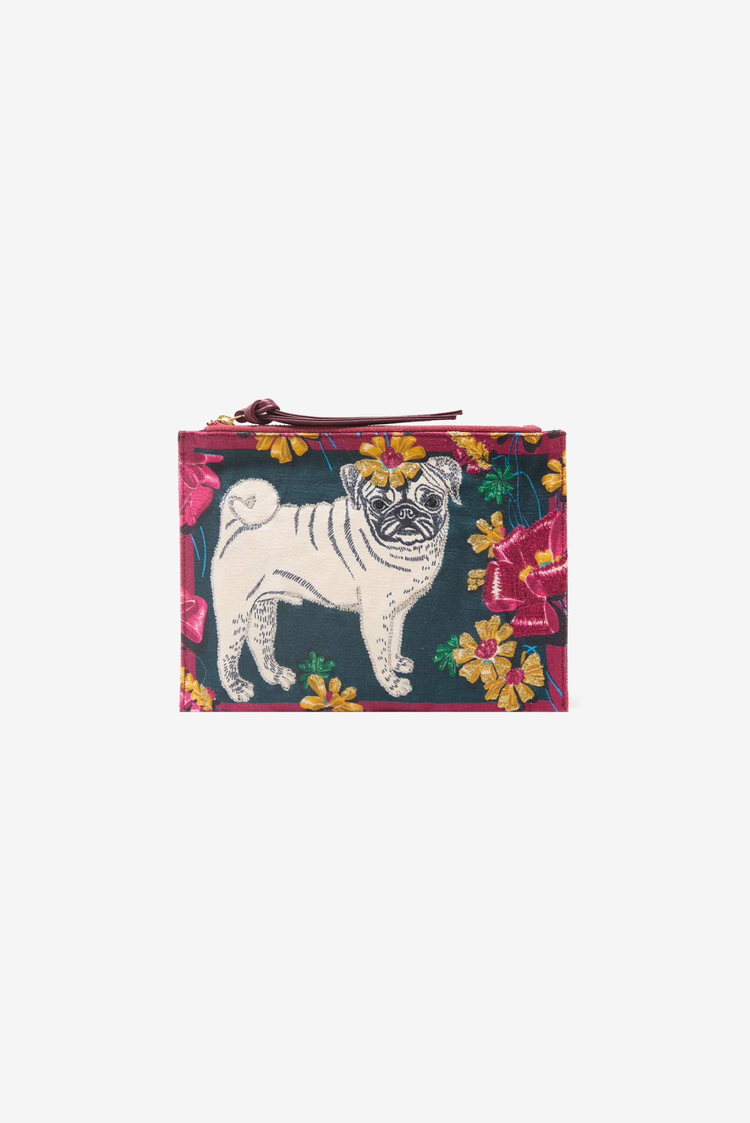 Bolso de Mano Bordado - Toutou - Esmeralda