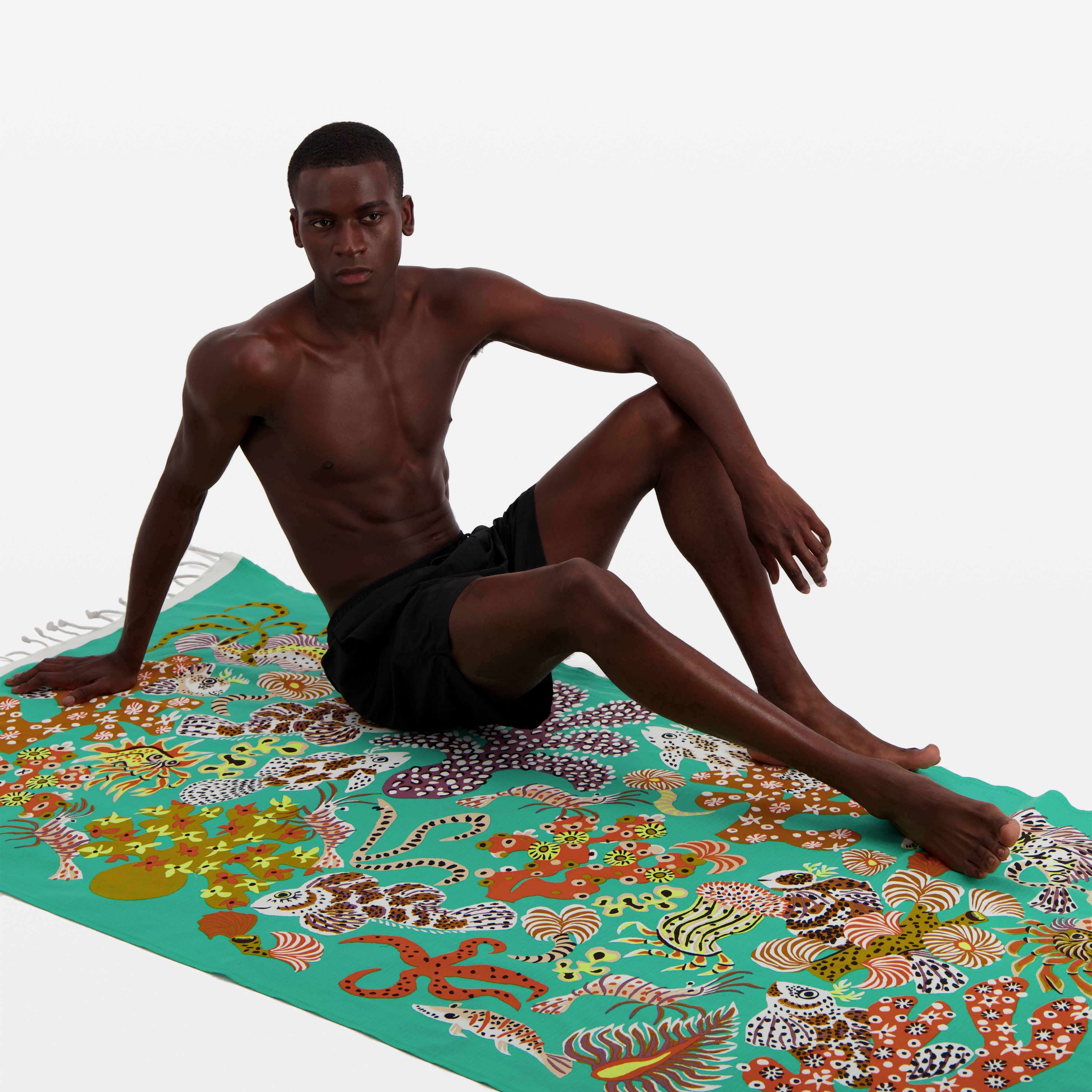 Fouta Towel 100 - Jardin de sirènes / Dom Robert - Turquoise Blue