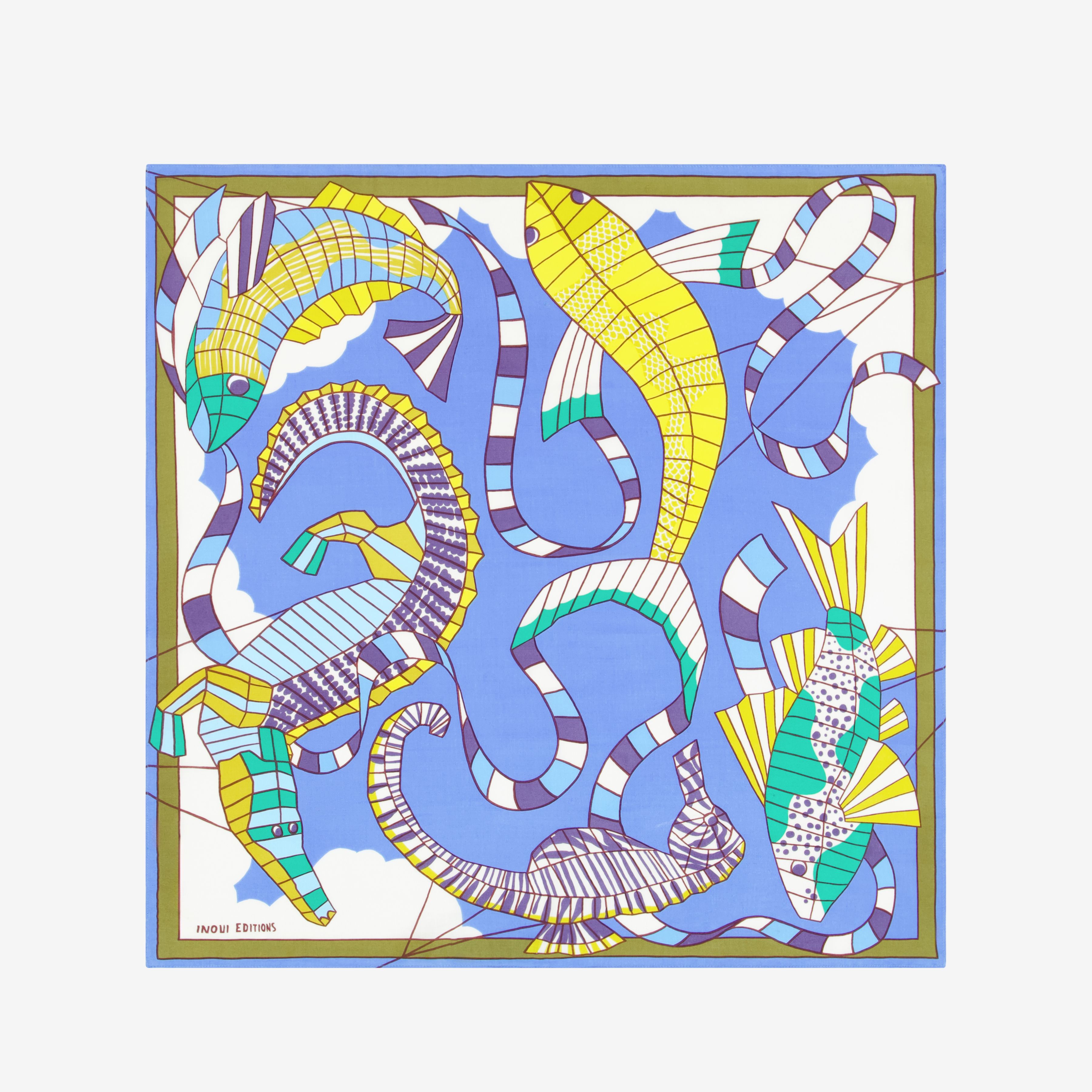 Carré 65 - Cerfs Volants - Bleu