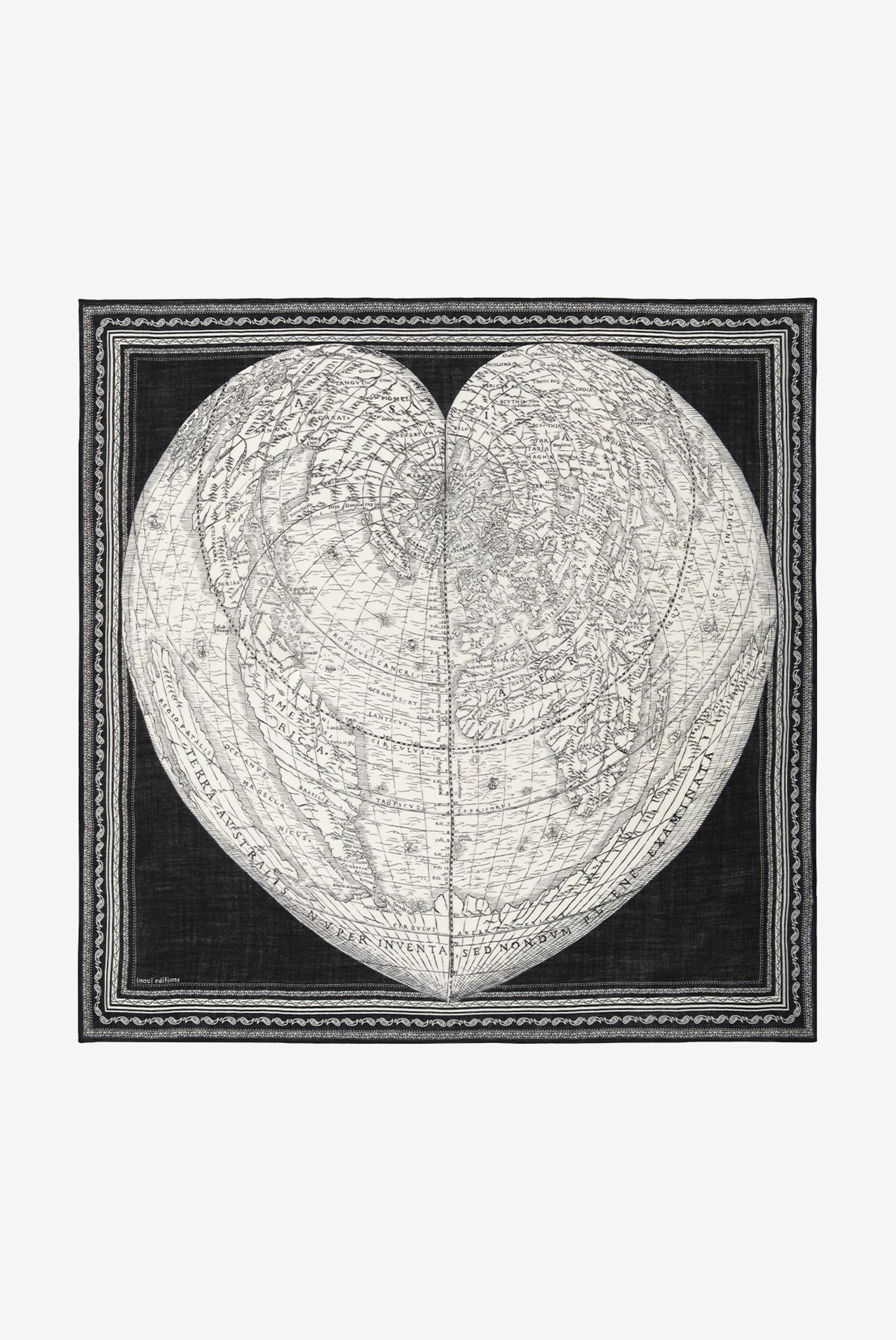 Pañuelo 130 - Mappemonde - Negro