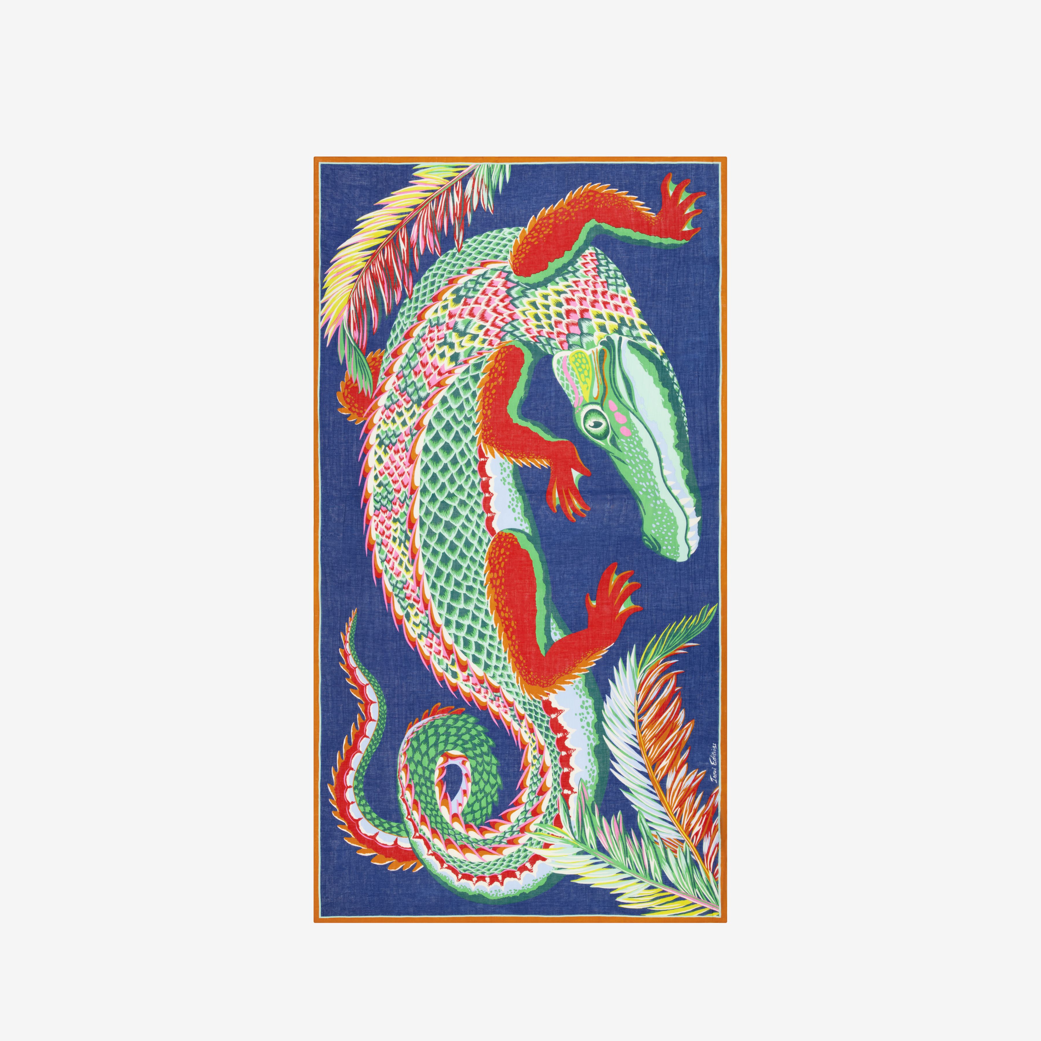 Schal 100 - Croco - Duck Blau