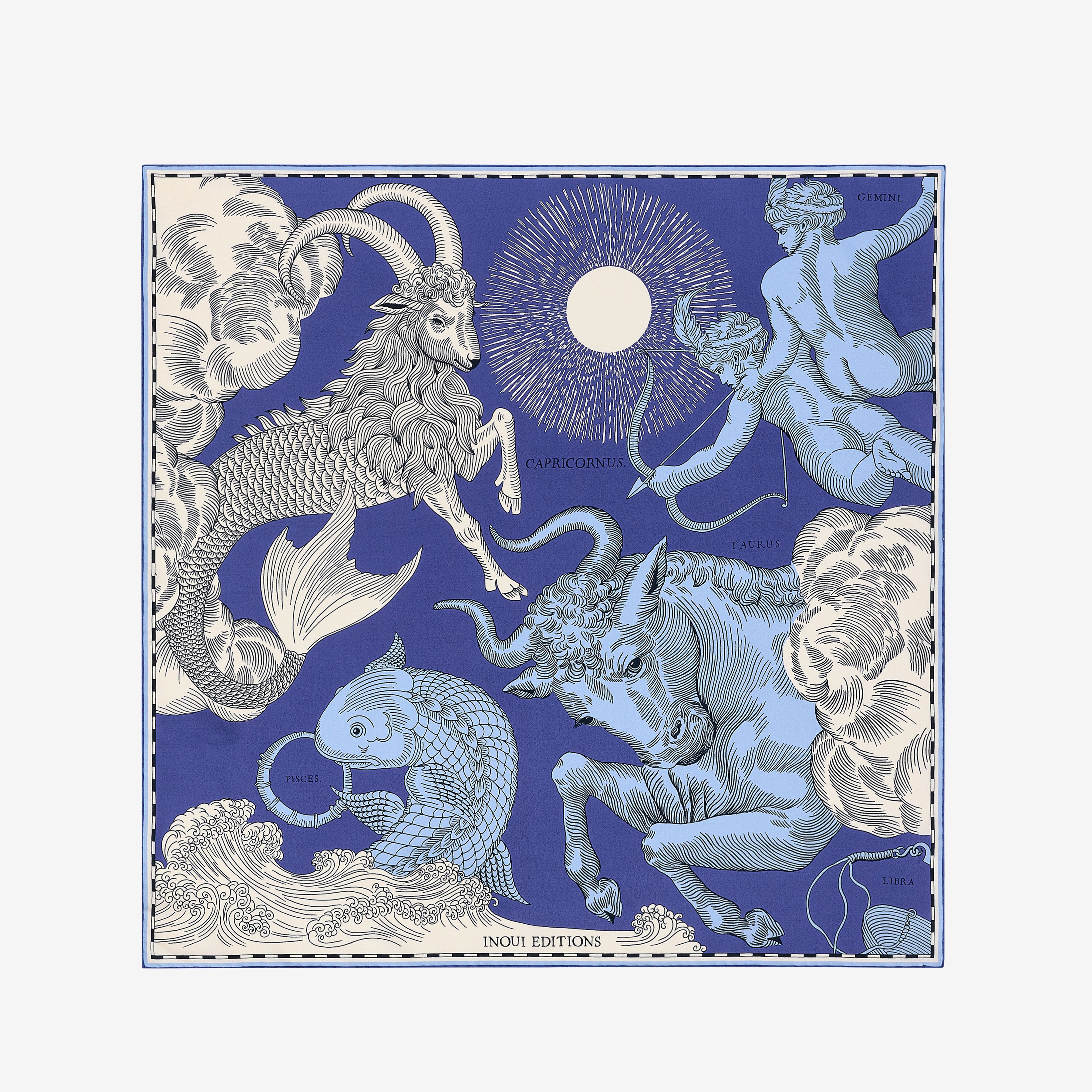 Foulard quadrato 65 - Astro Capricornus - Blu