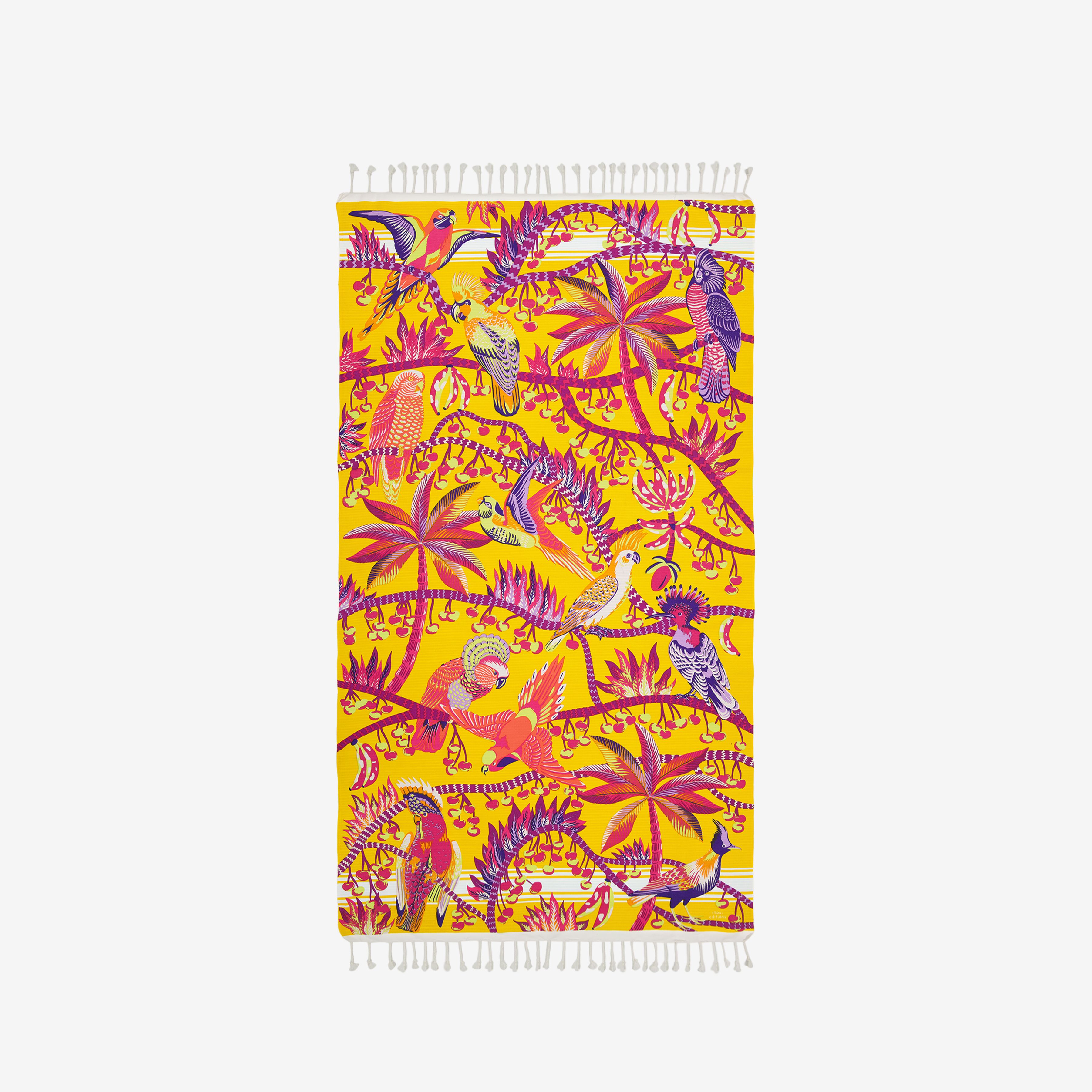 Fouta Towel 100 - Cerise - Yellow