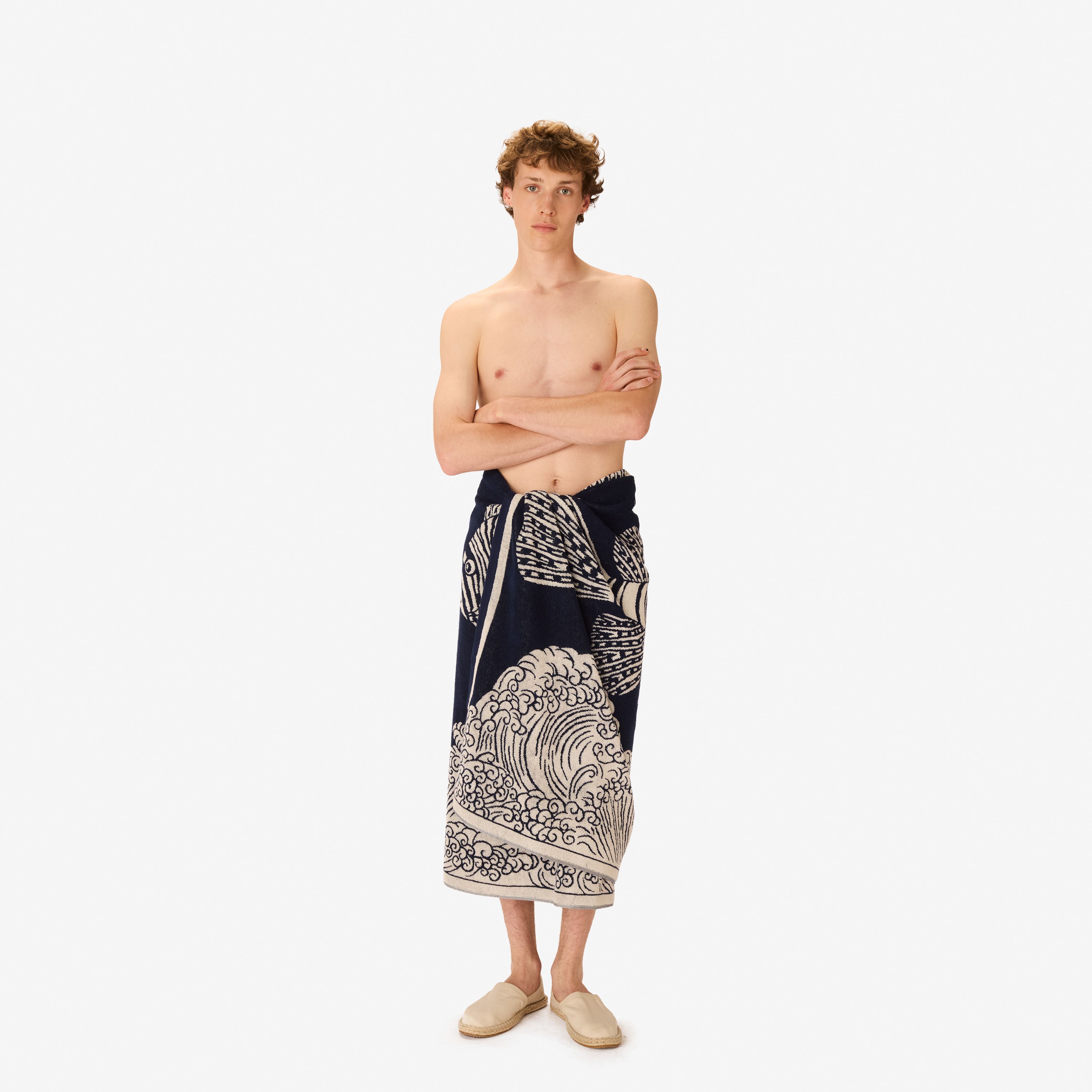 Serviette De Plage 100 - Poseidon - Bleu Marine