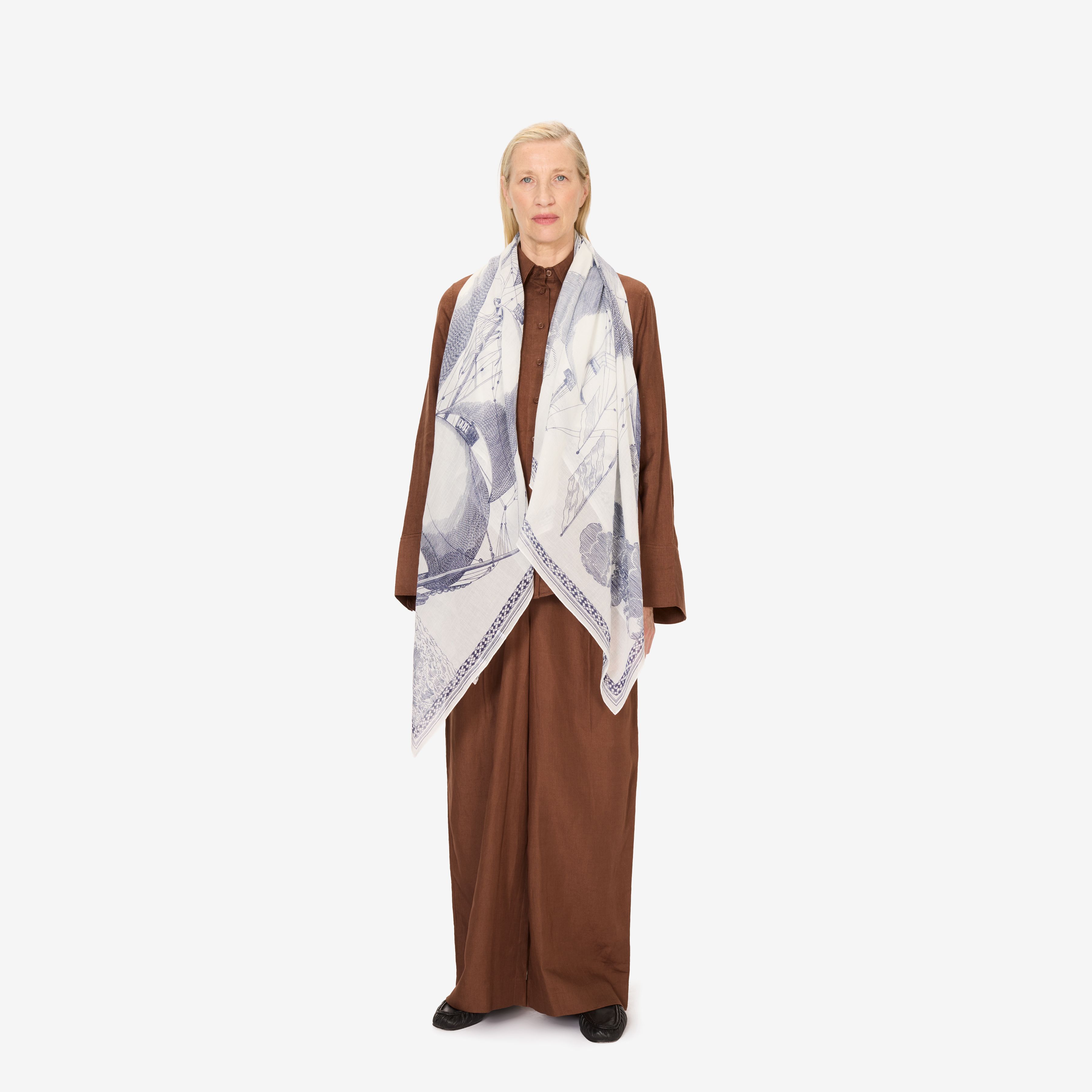 Scarf 100 - Des Rives Et Des Reves - White