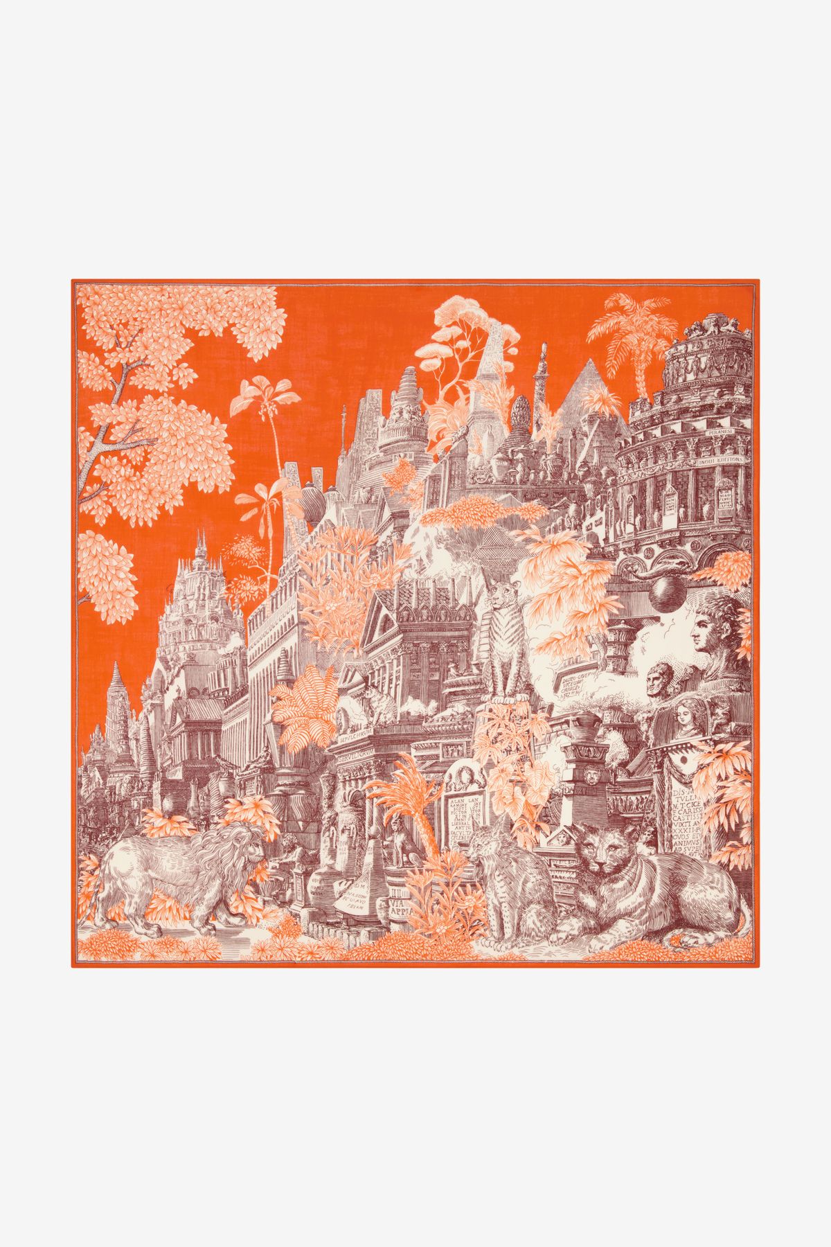 Pañuelo de cachemira 130 - Piranesi - Naranja