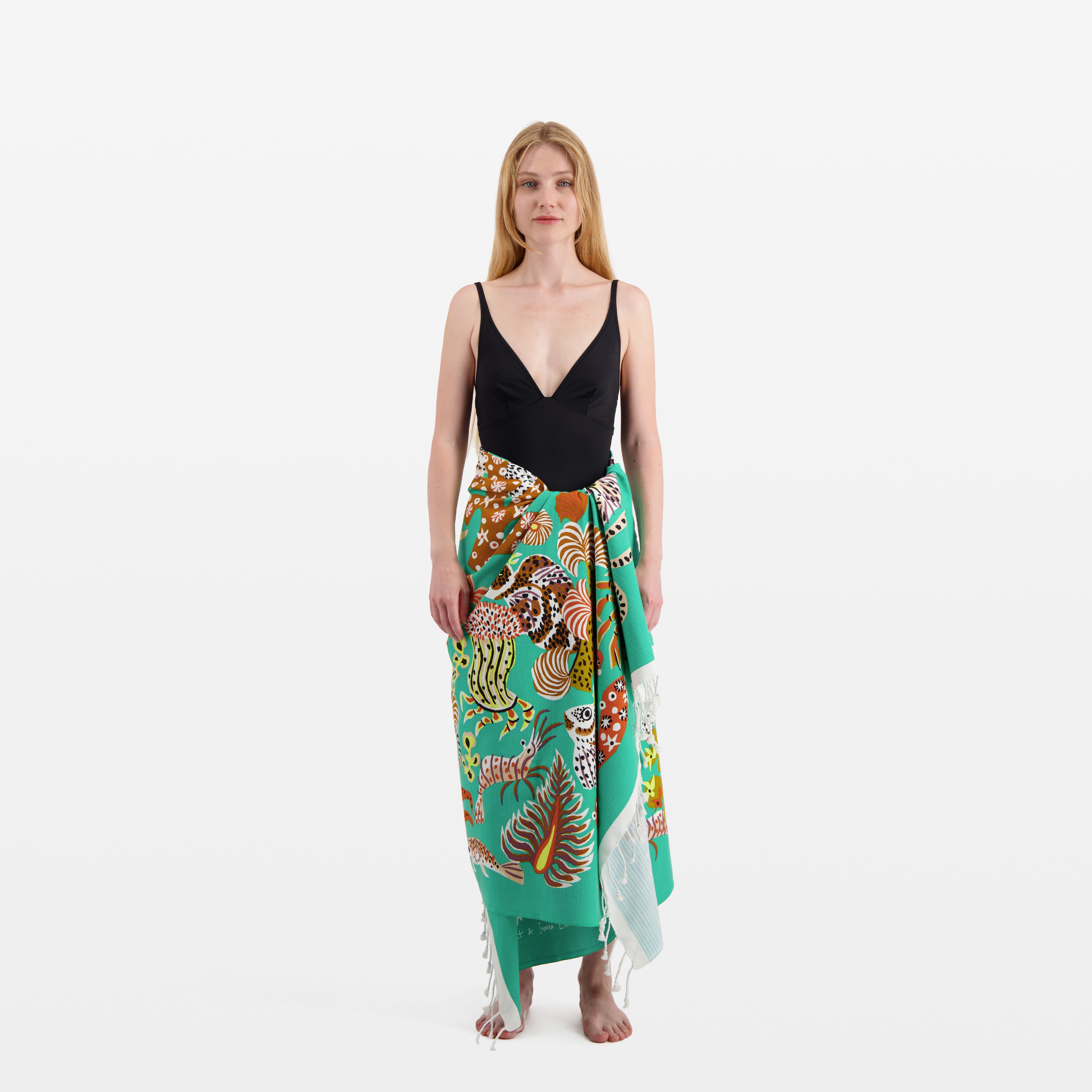 Fouta Towel 100 - Jardin de sirènes / Dom Robert - Turquoise Blue