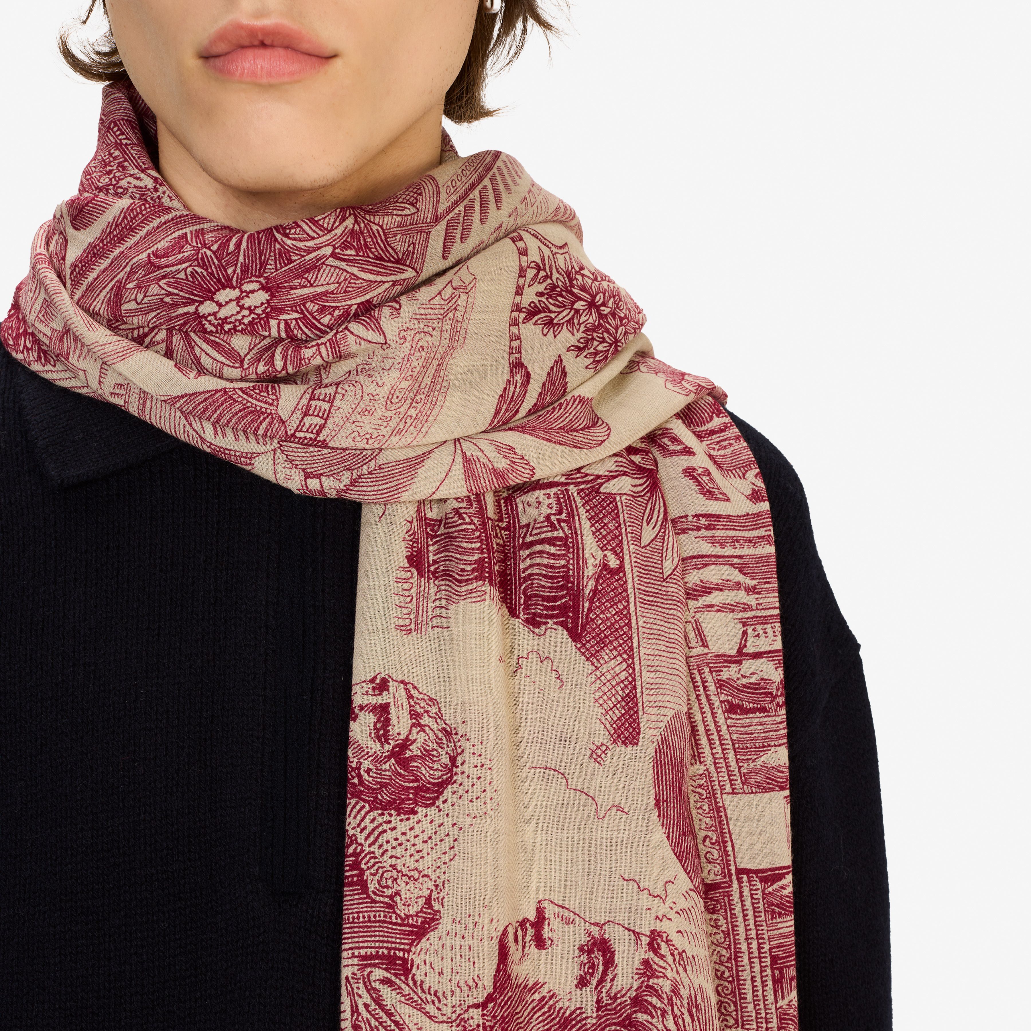Wool Scarf 100 - Piranesi - Red