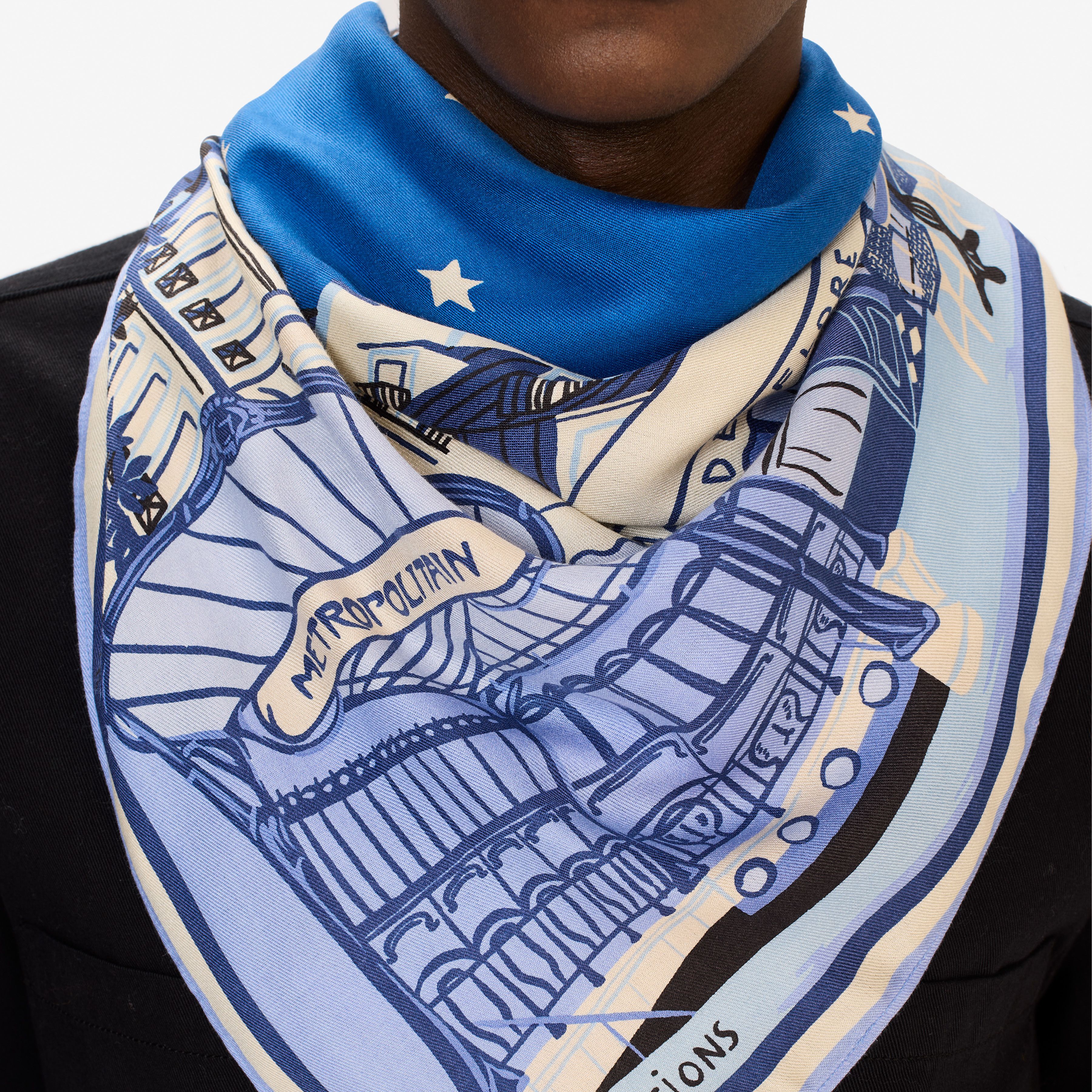 Silk Square 100 - J'Aime Paris - Blue