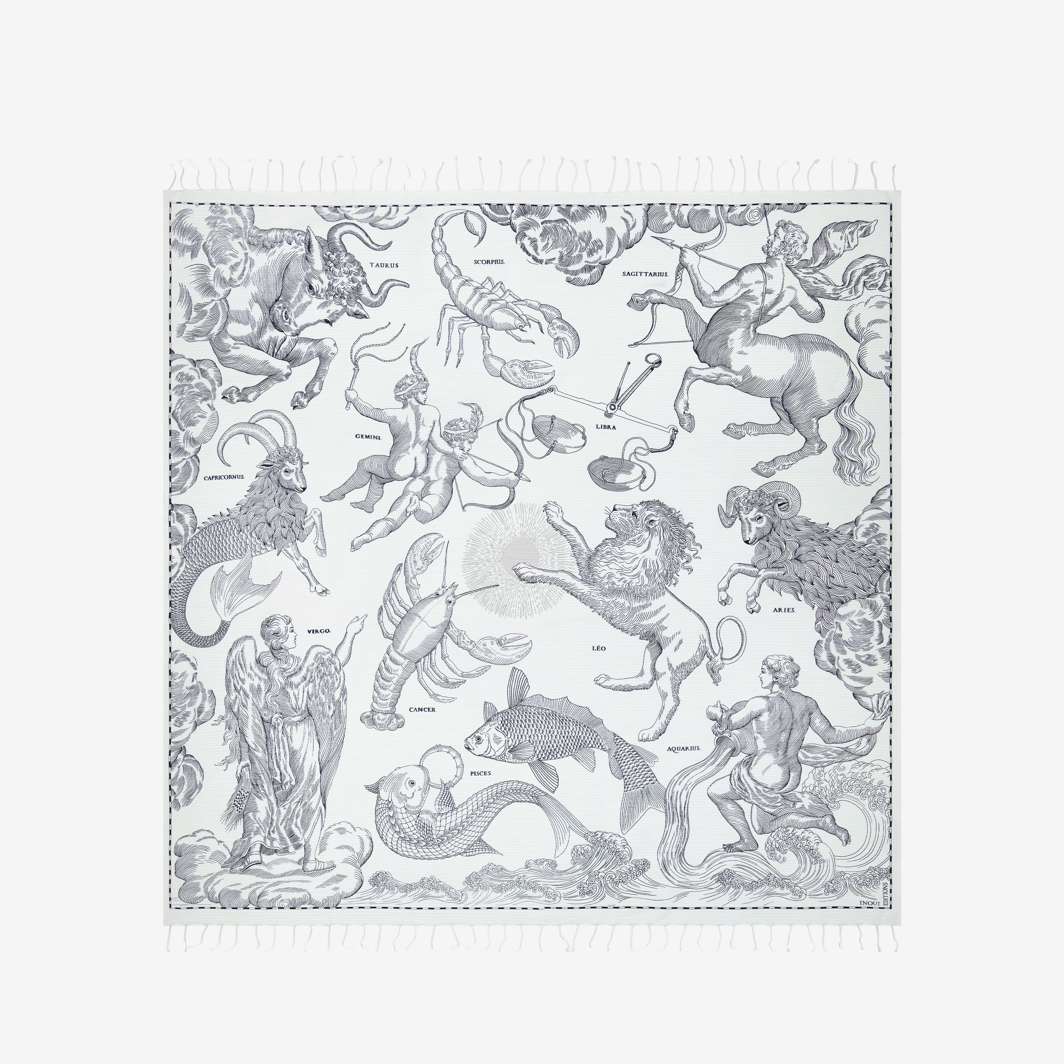 Fouta Towel 190 - Astrologie - White