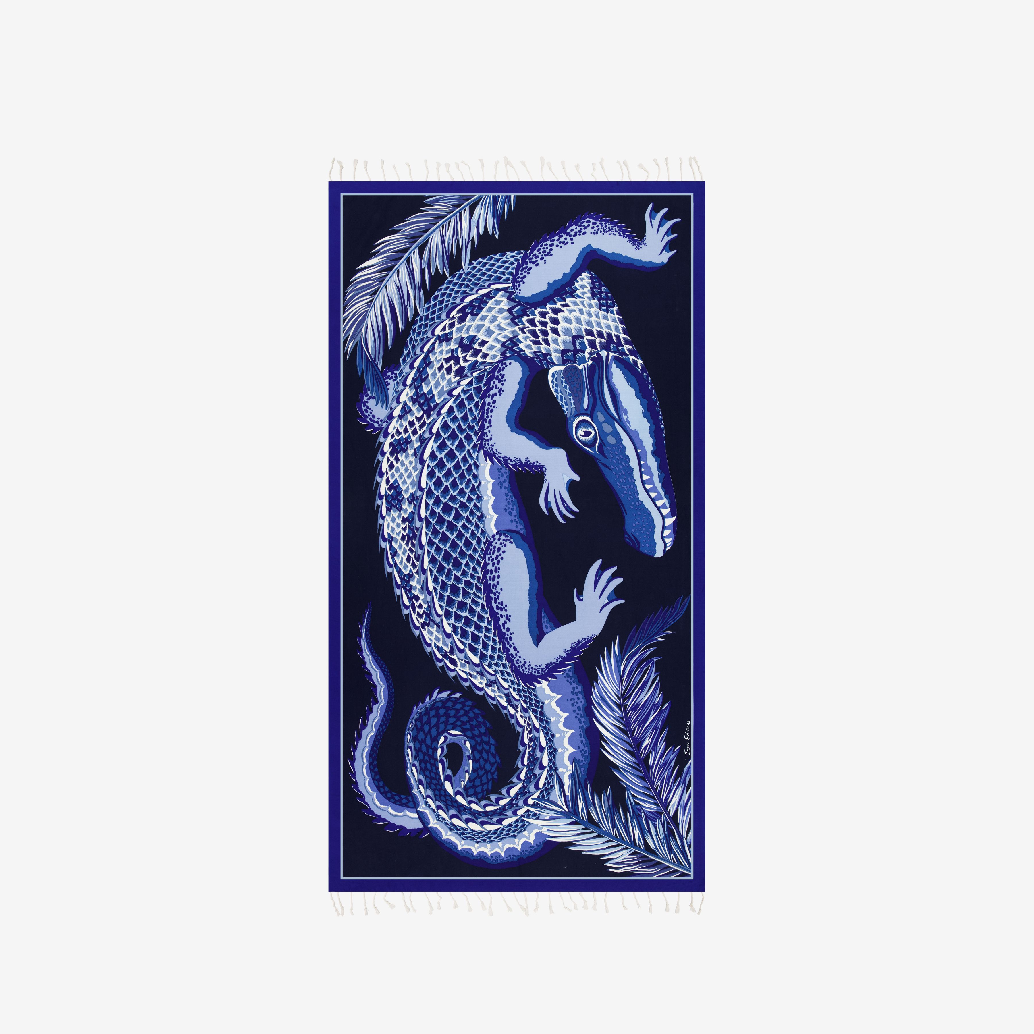Fouta 100 - Croco - Bleu Marine