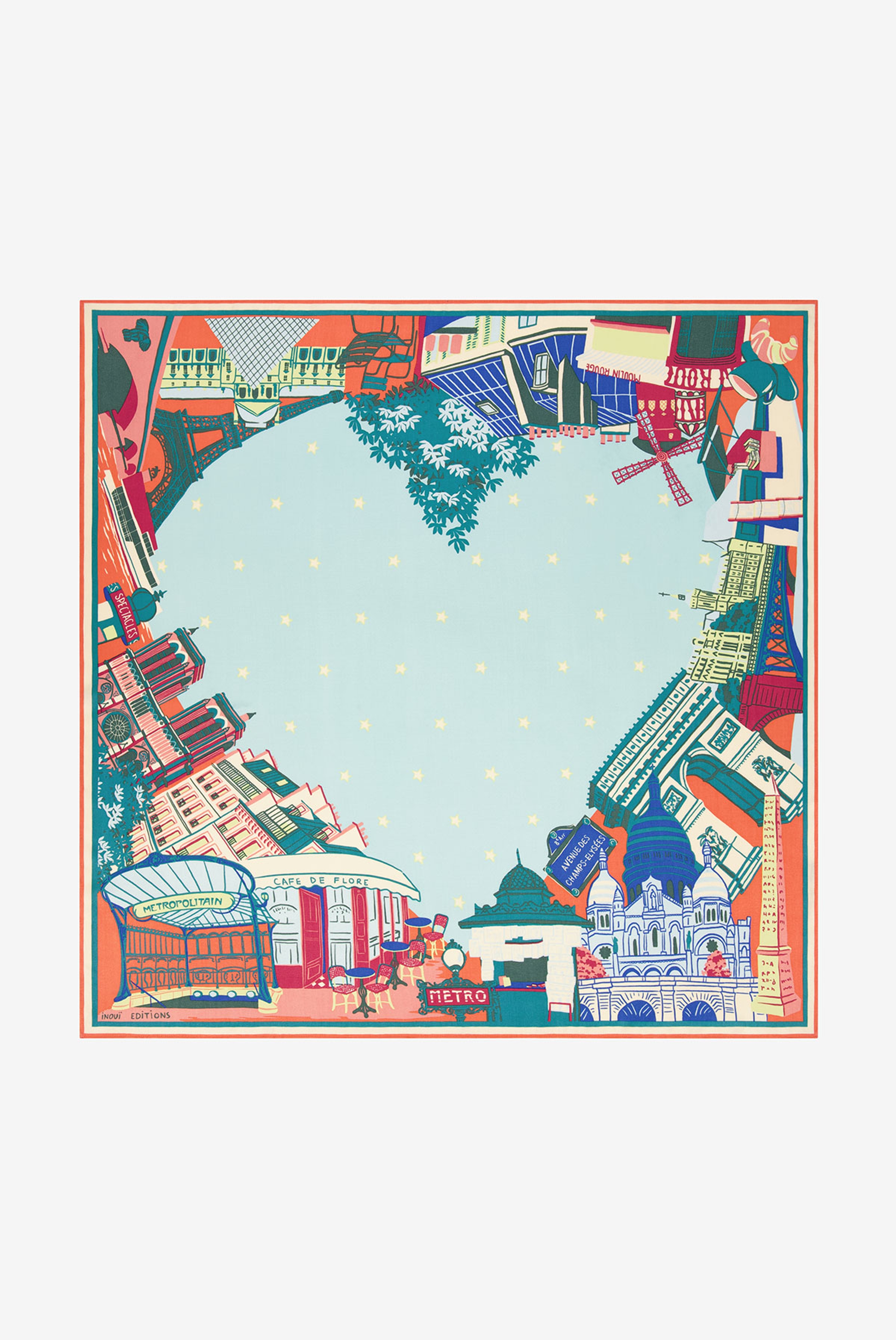 Seide Quadratisches 100 - J'Aime Paris - Bunt