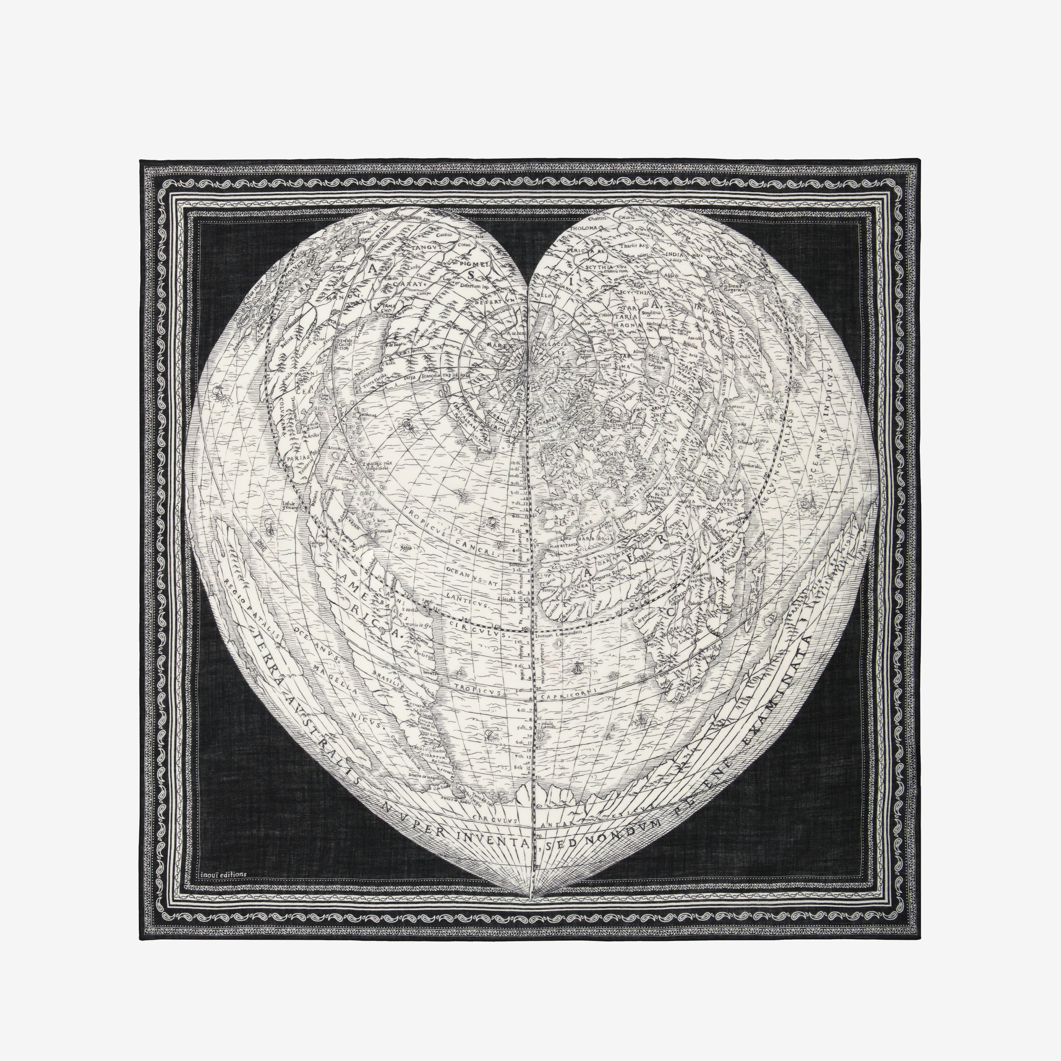 Pañuelo 130 - Mappemonde - Negro