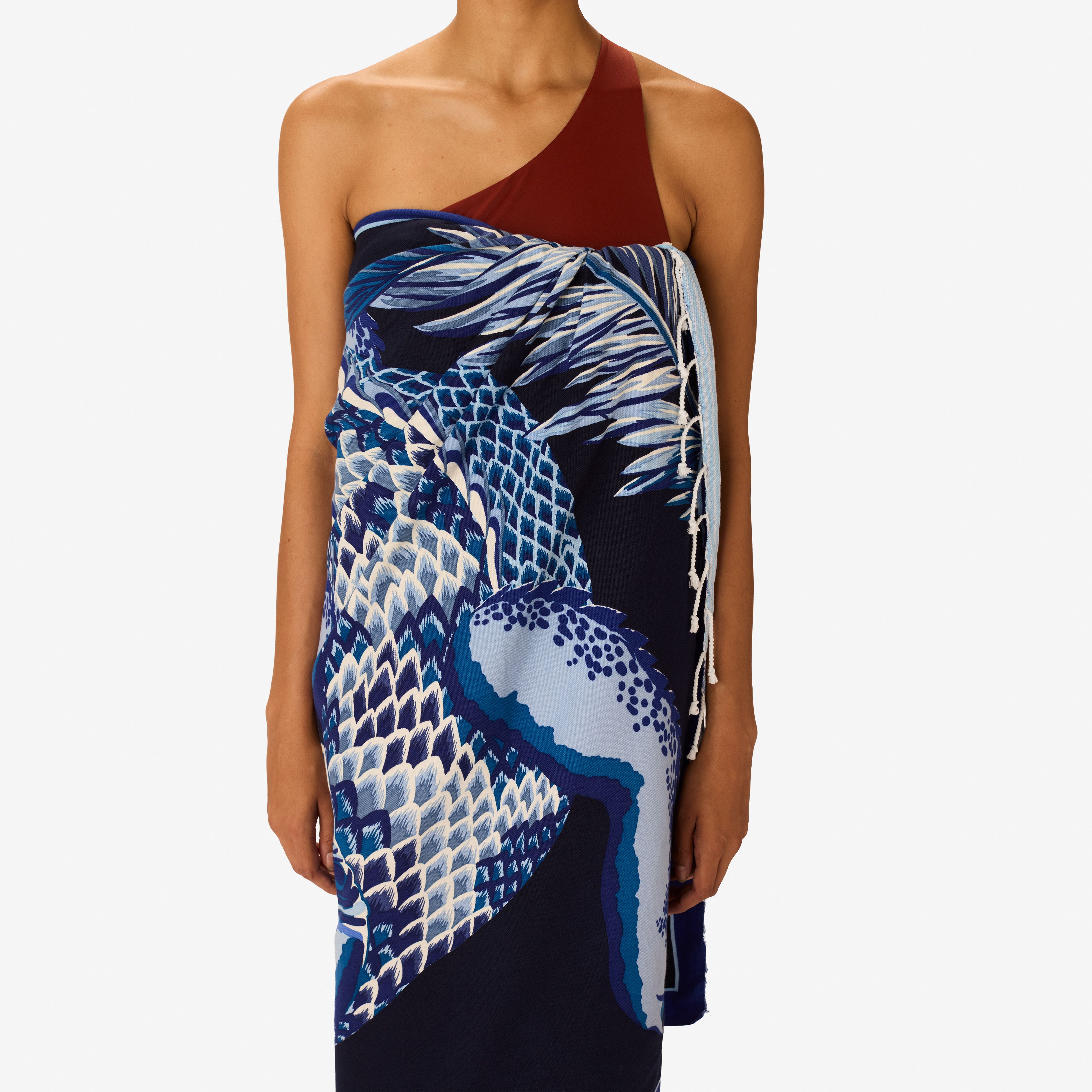 Fouta 100 - Croco - Bleu Marine