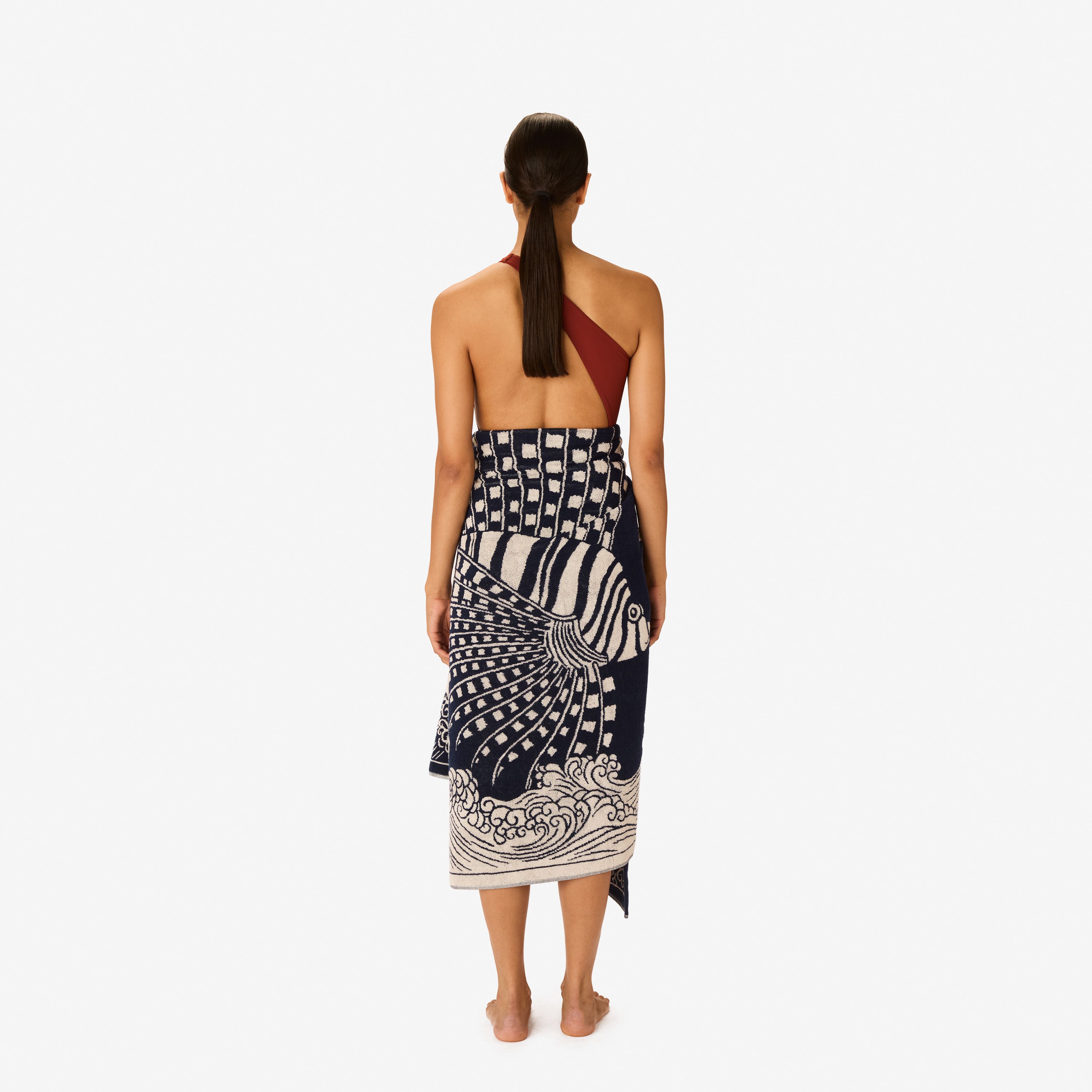 Serviette De Plage 100 - Poseidon - Bleu Marine