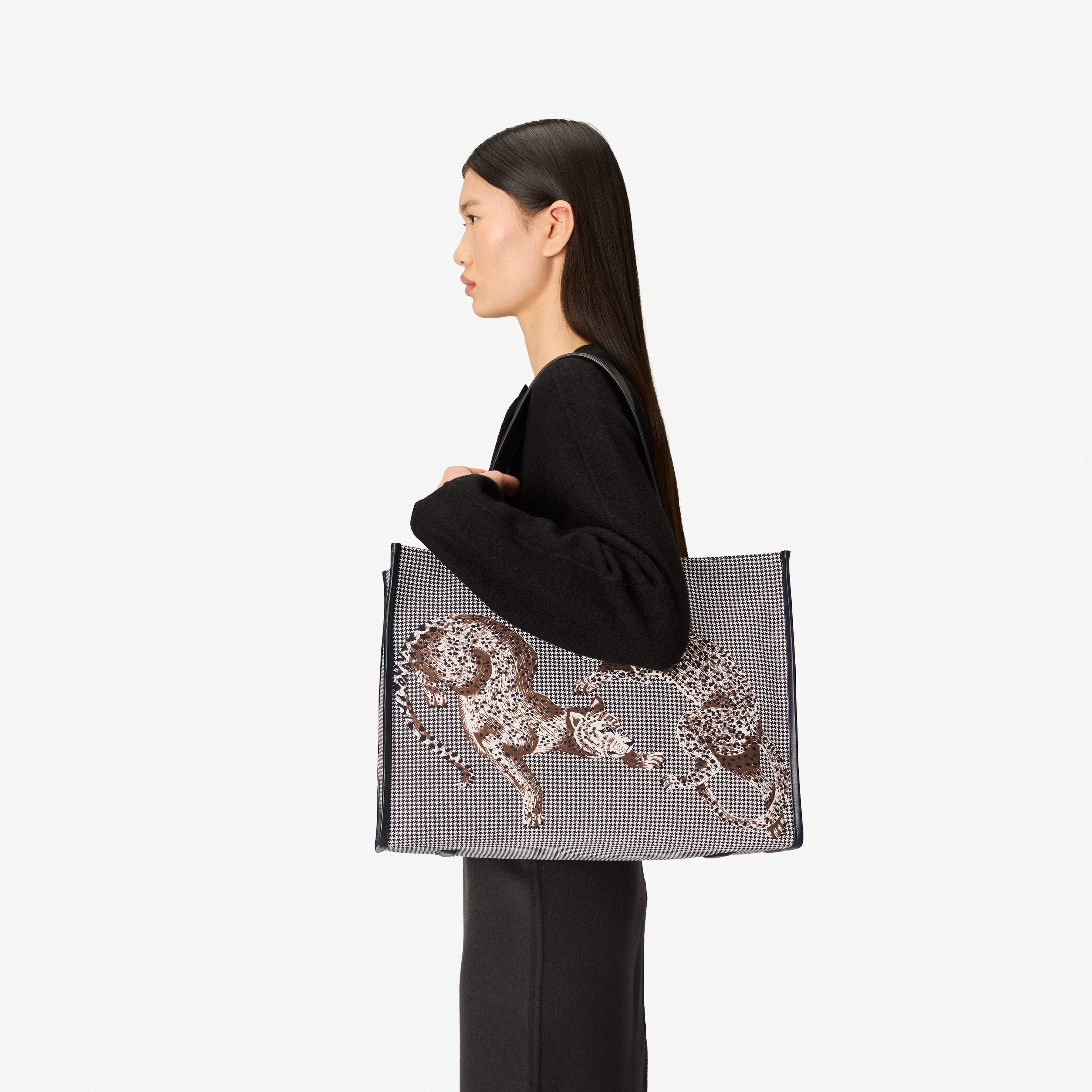 Shopping Bag - Jorgen Houndstooth - Black