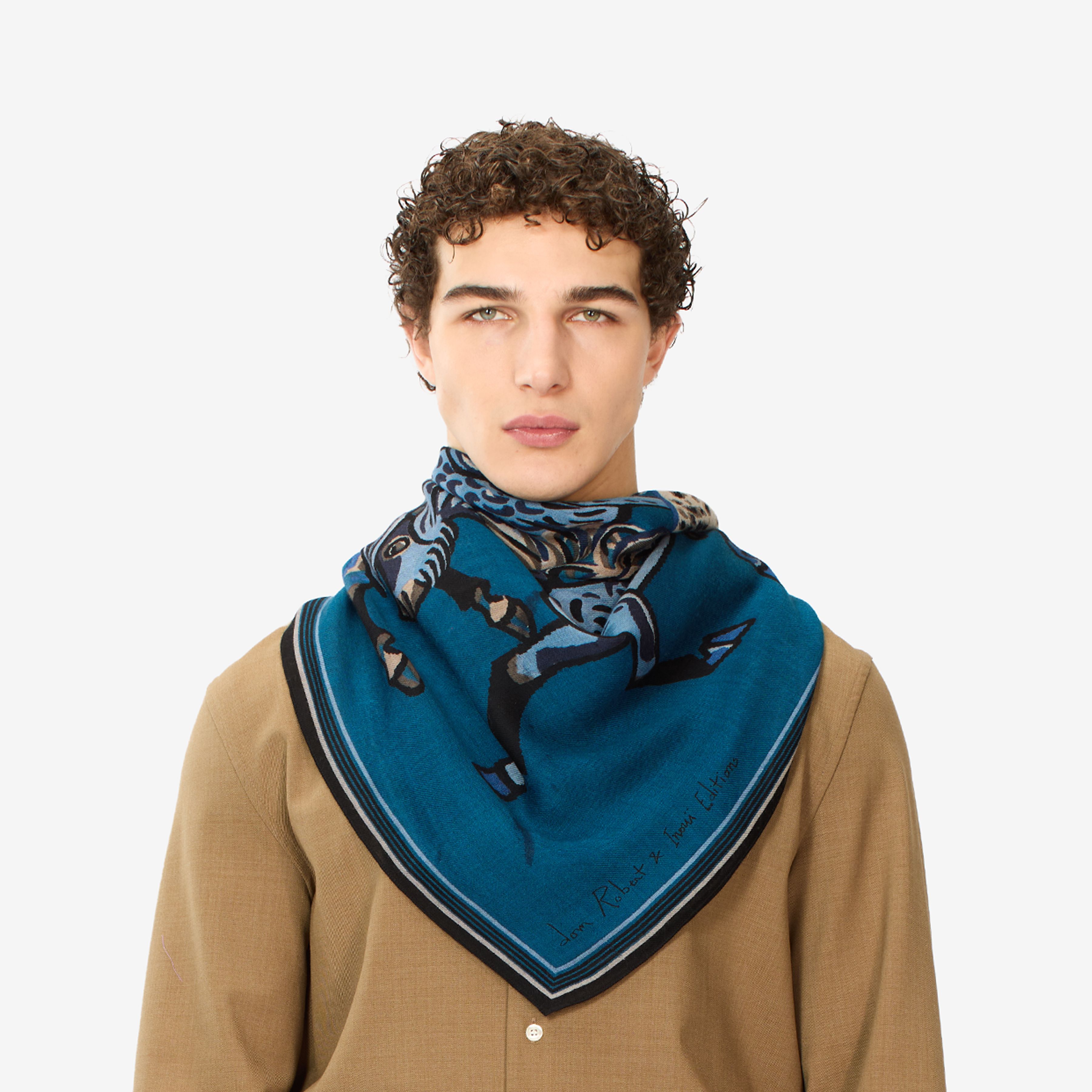 Carré 130 - Western - Bleu