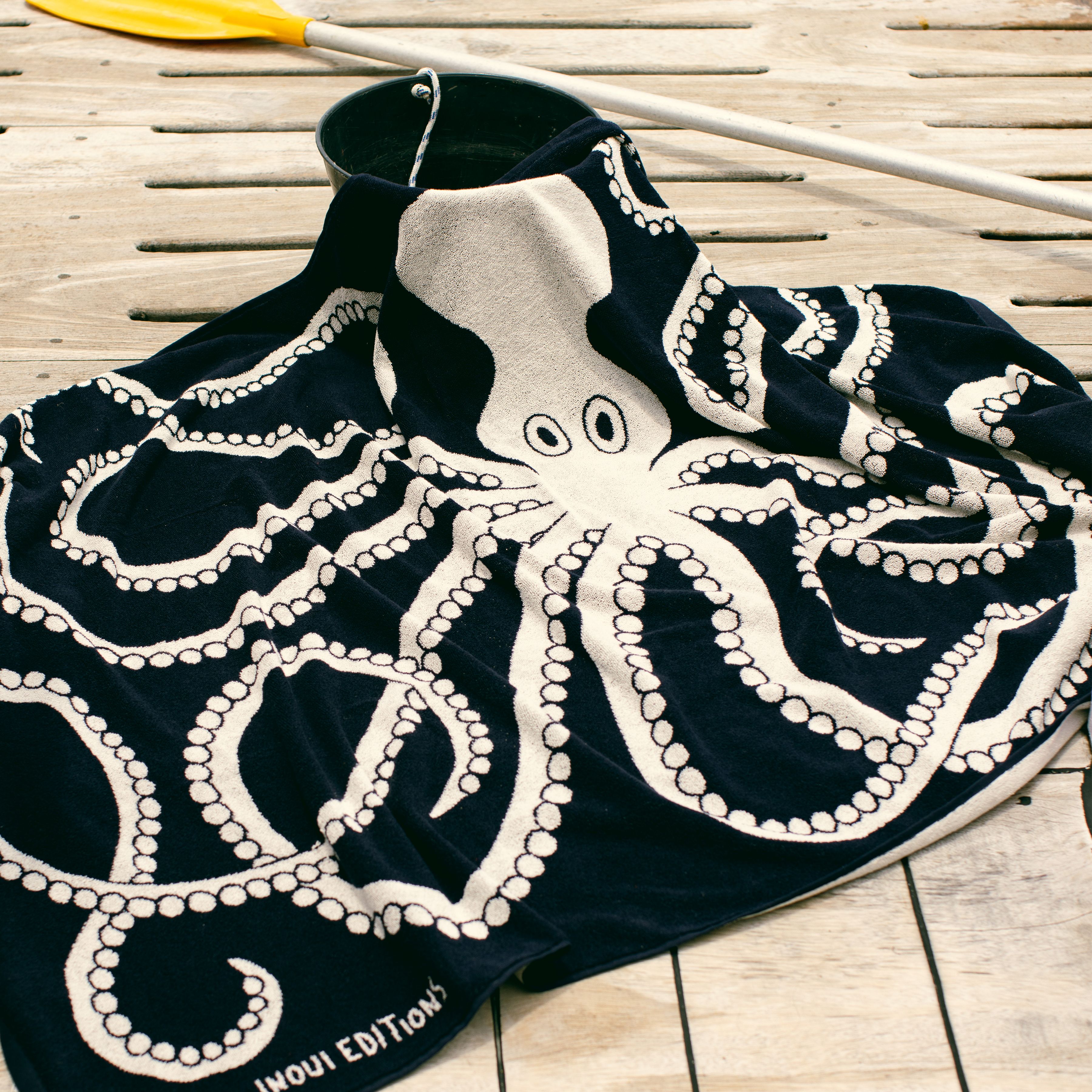 Beach Towel 100 - Octopus - Bleu