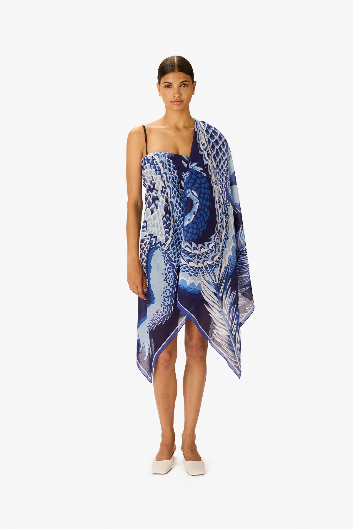 Schal 100 - Croco - Marineblau