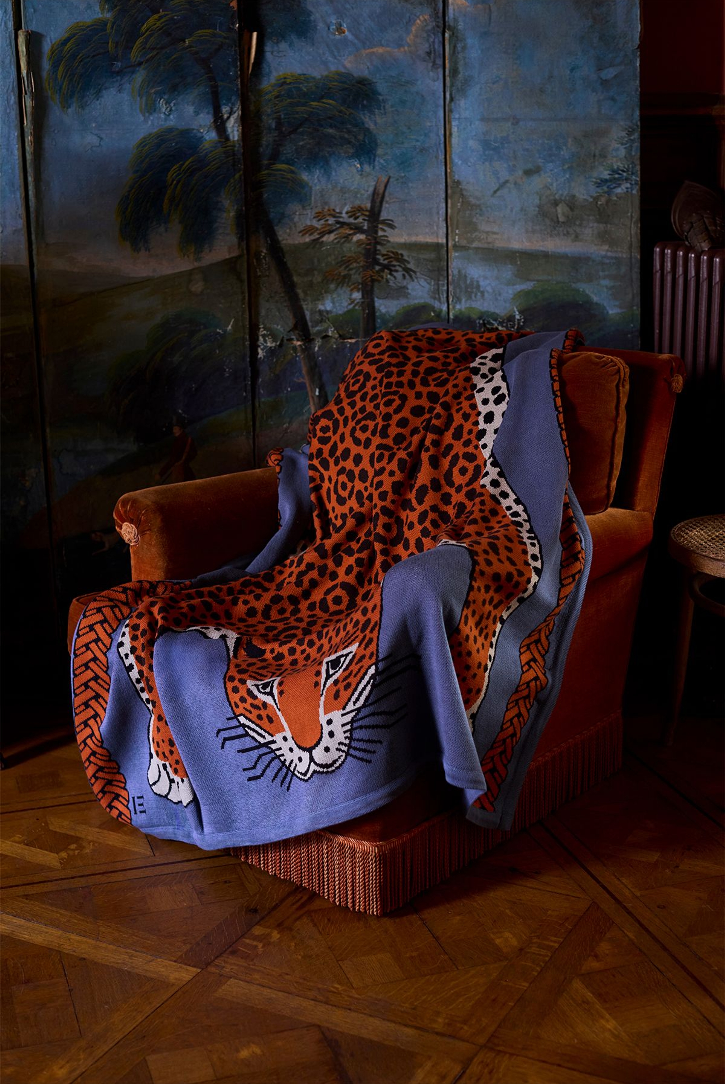 Blanket 130 - Leopard - Blue