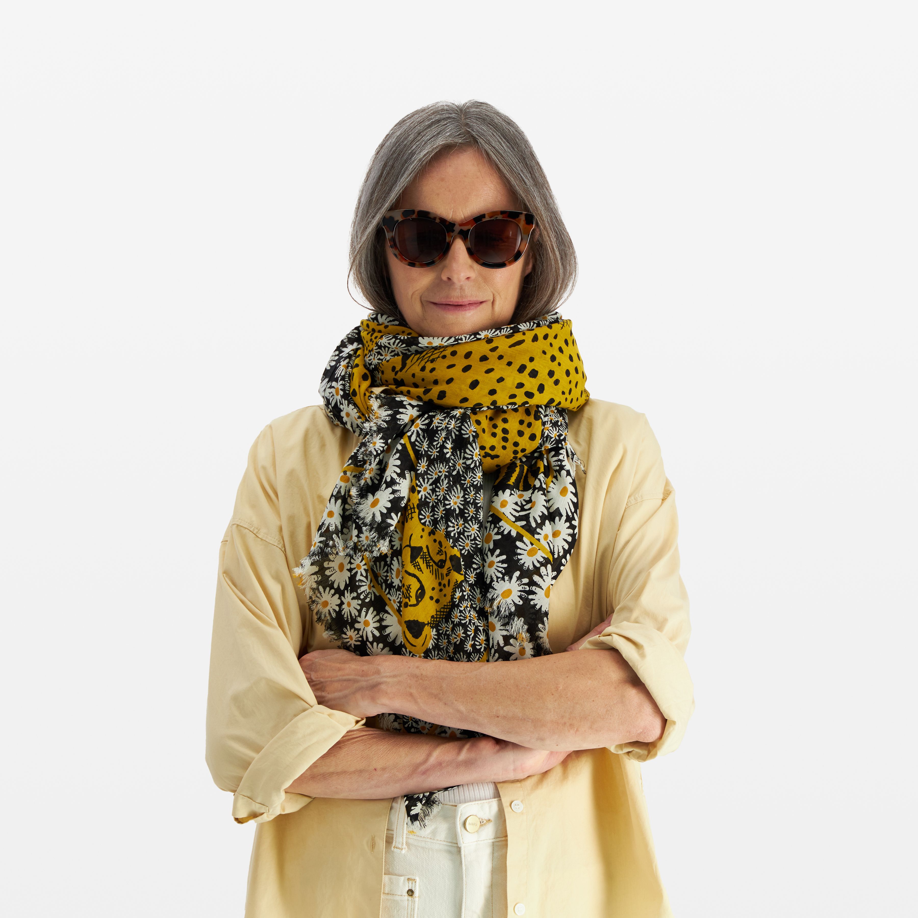 Scarf 100 - Pampa Daisy - Black