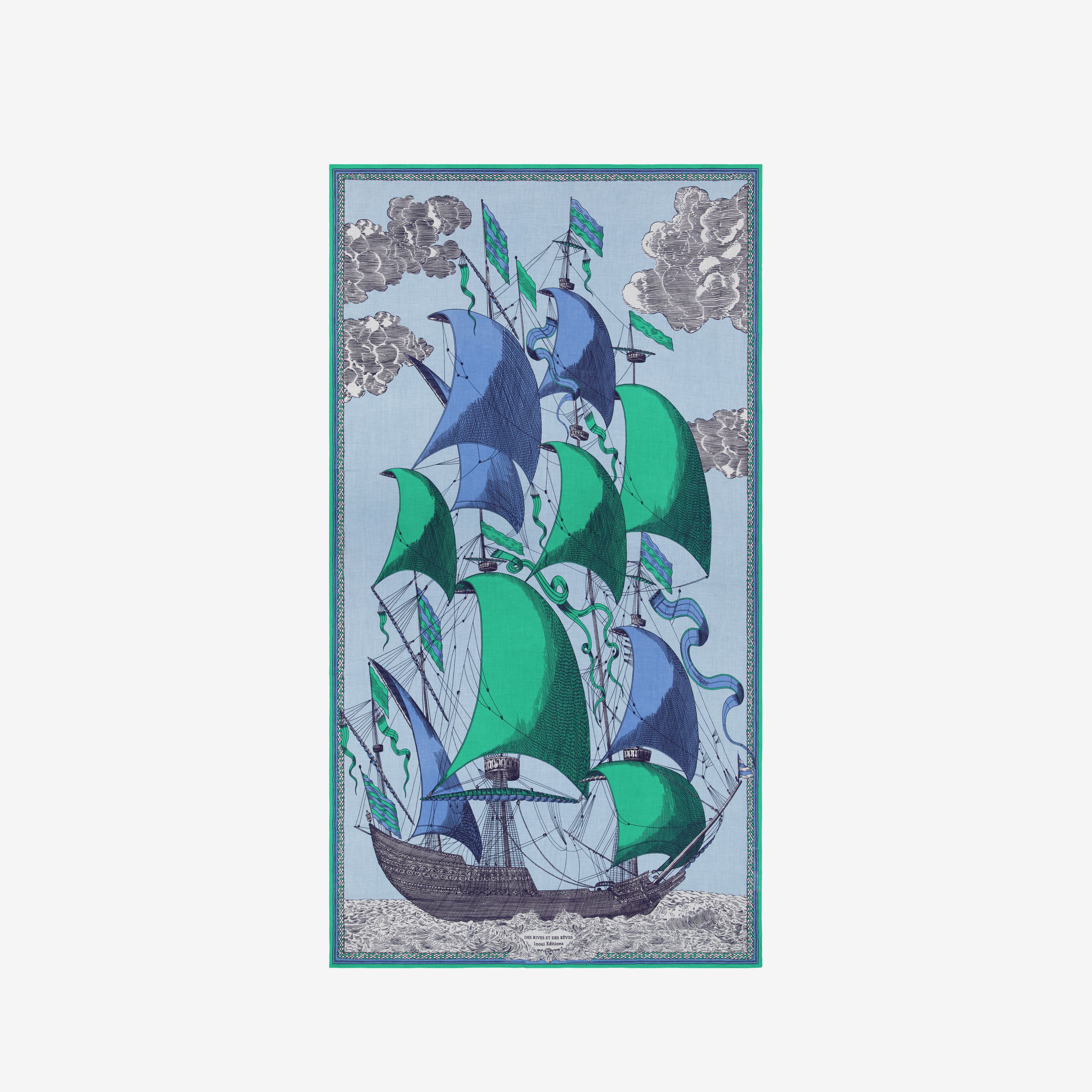 Scarf 100 - Des Rives et des Reves - Green