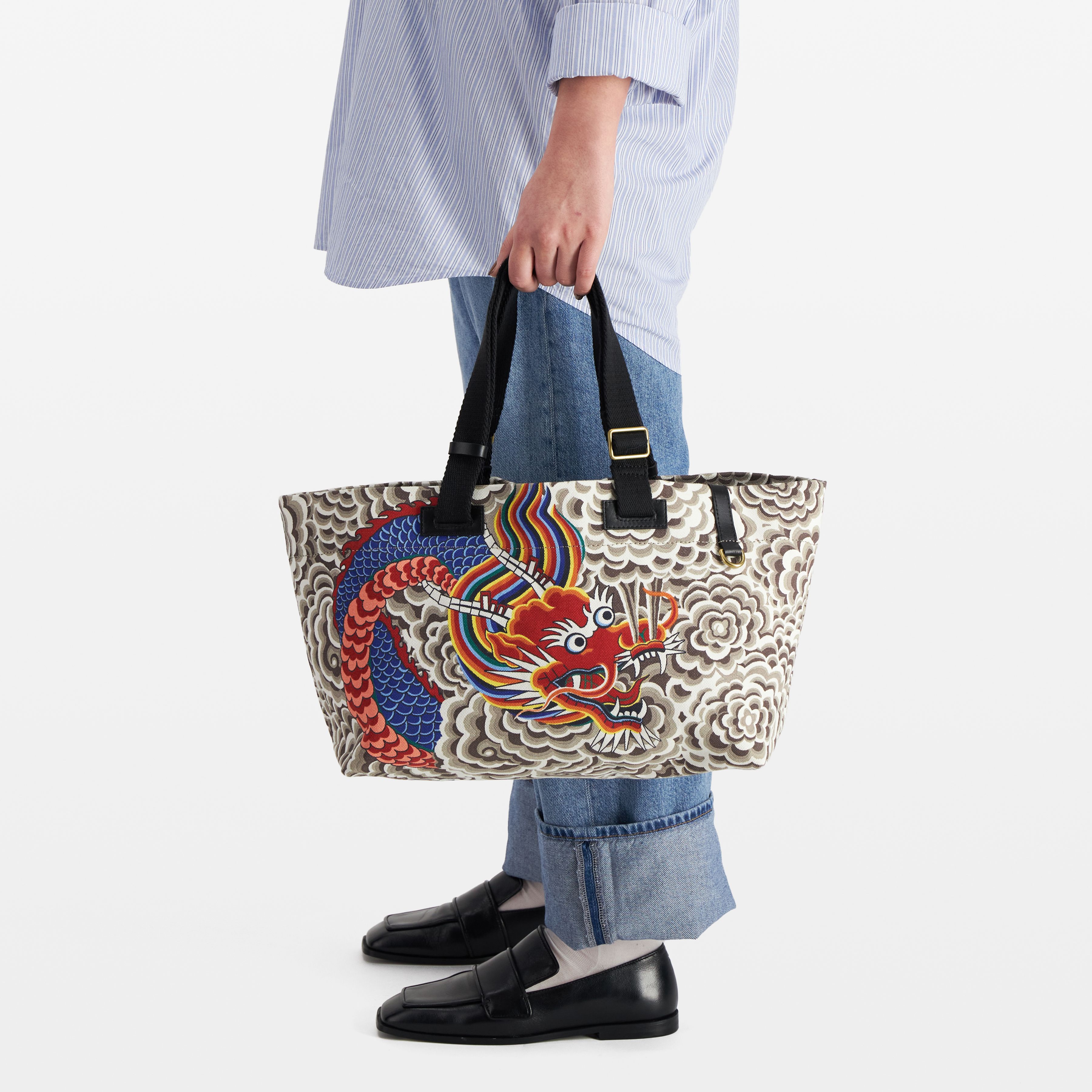 Sac Cabas Strap S - Dragon - Gris