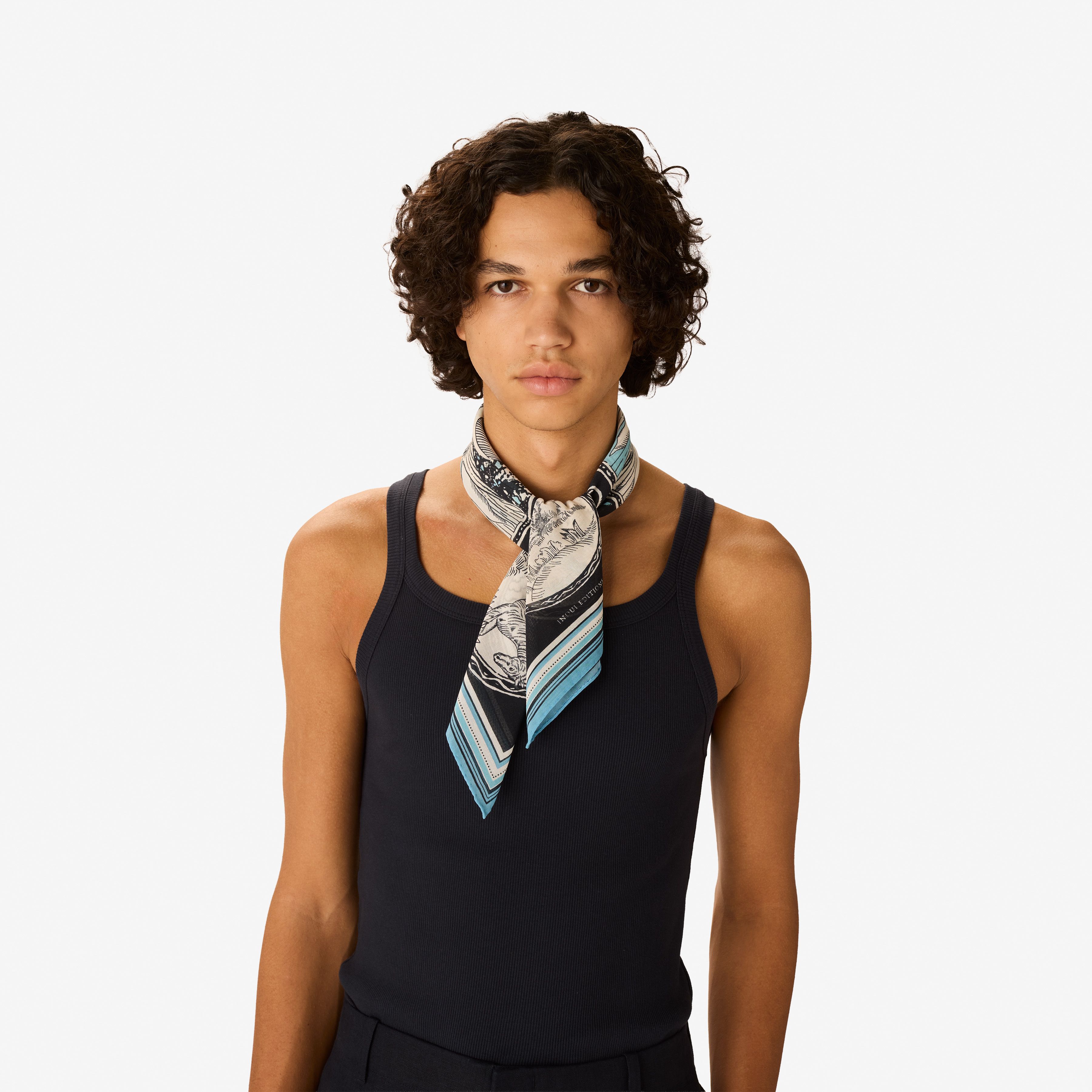 Quadratisches Tuch 70 Baumwolle - Chance Inoui - Marineblau