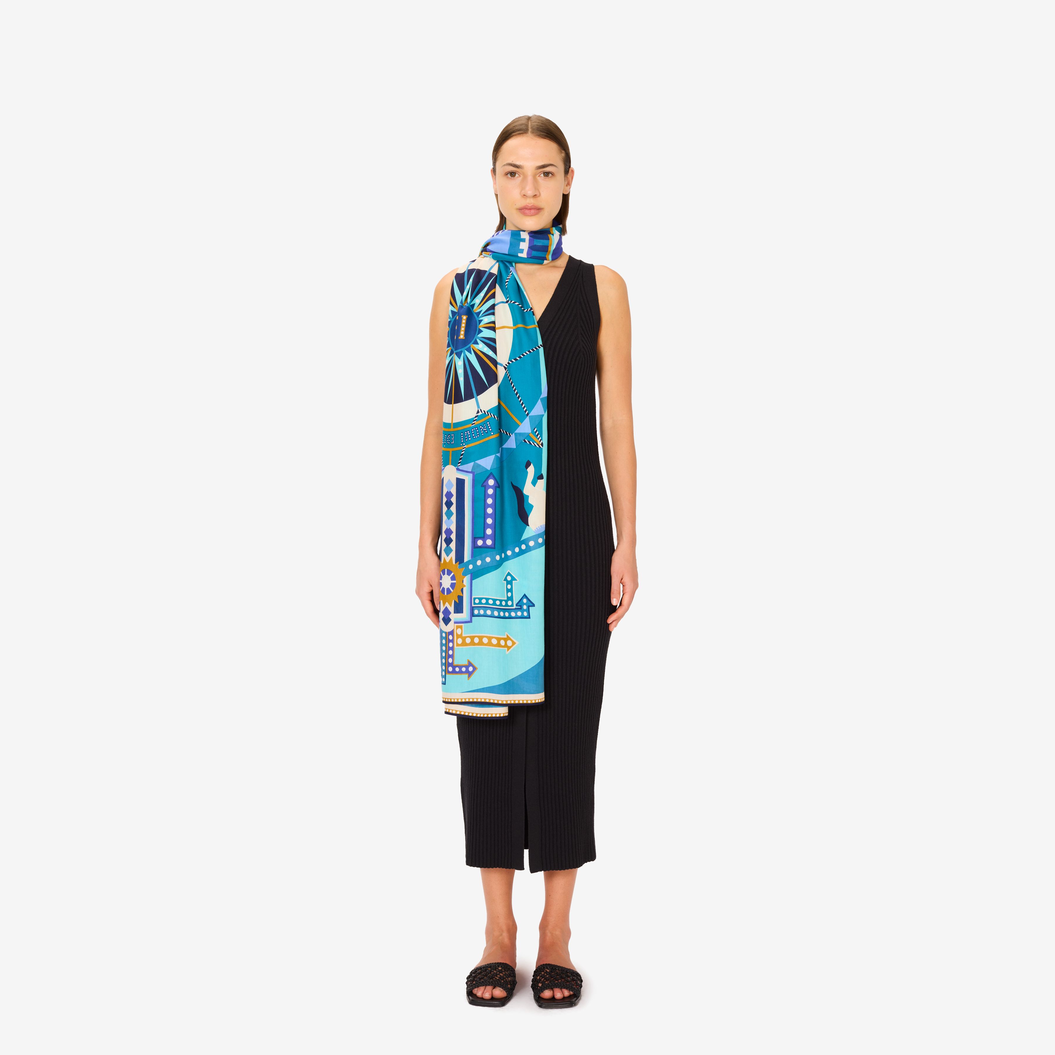 Scarf 100 - Rollercoaster - Blue